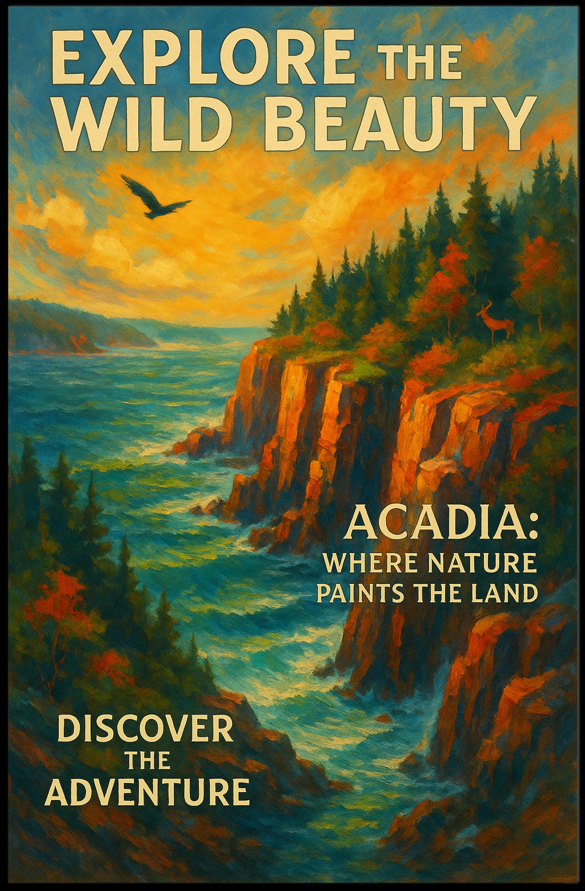 Explore the Wild Beauty of Acadia Poster PosterGoat