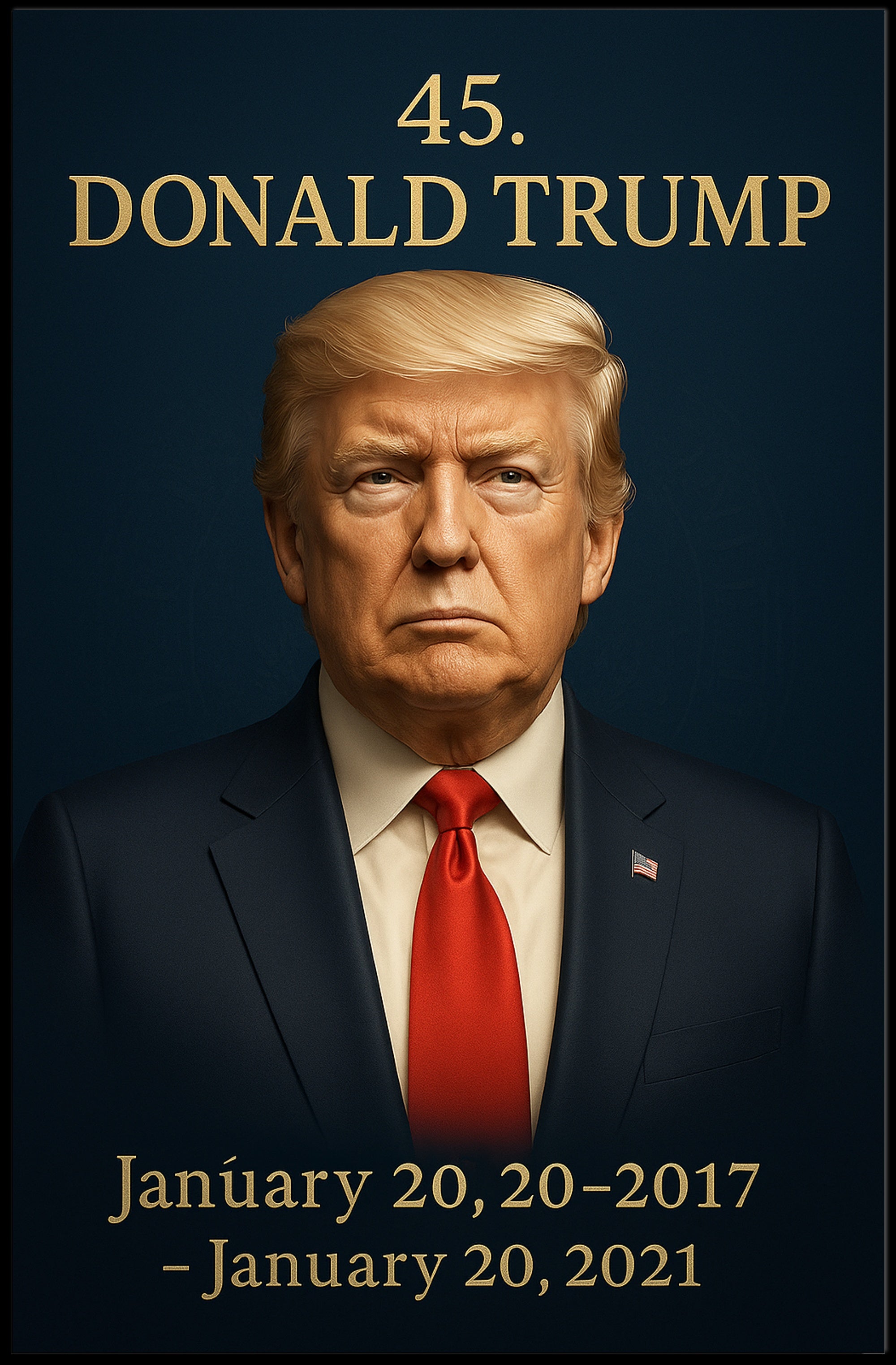 Donald Trump Presidential Era Photorealistic Political or Propaganda Poster PosterGoat