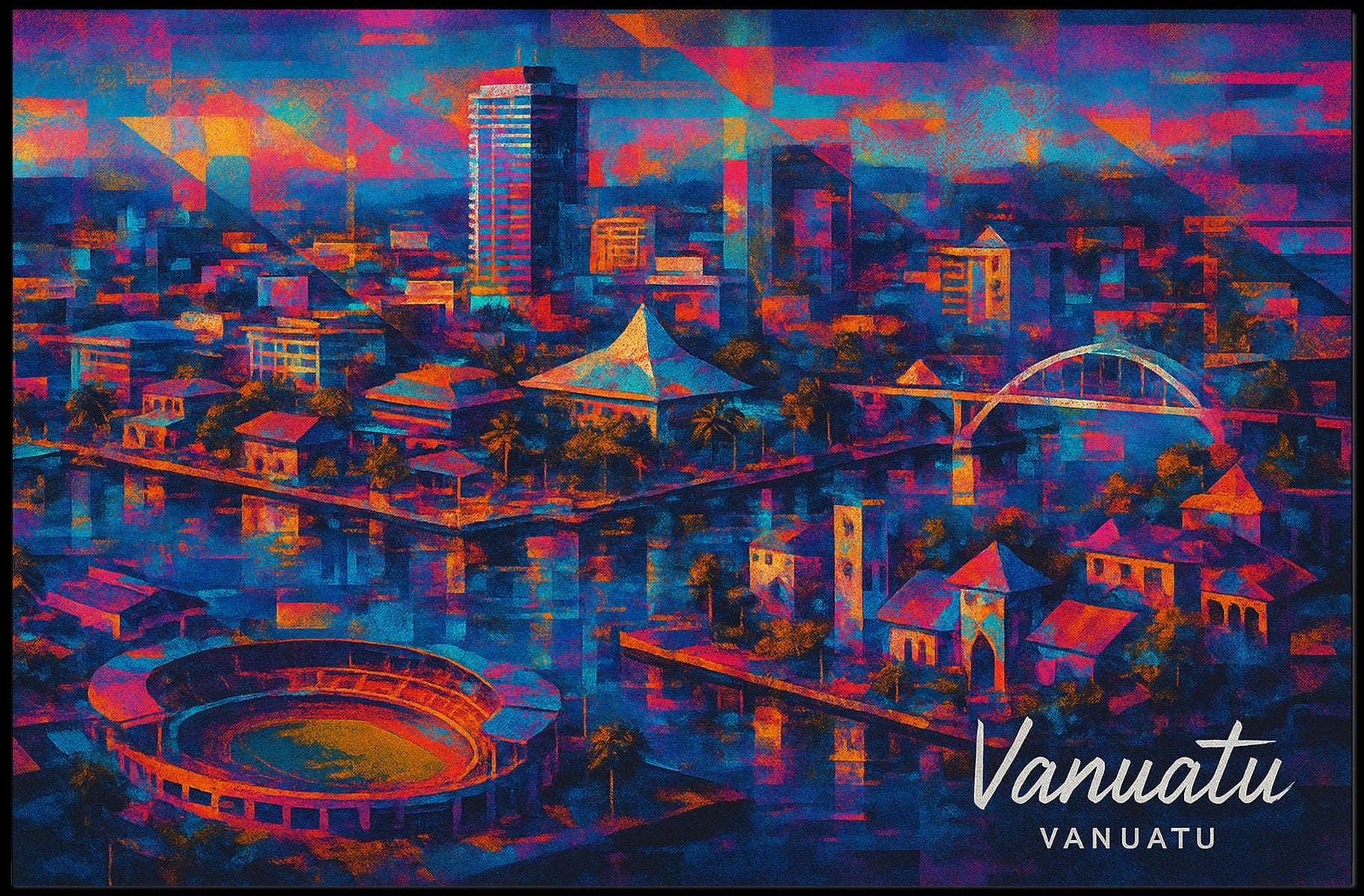 Vanuatu Cityscape Poster
