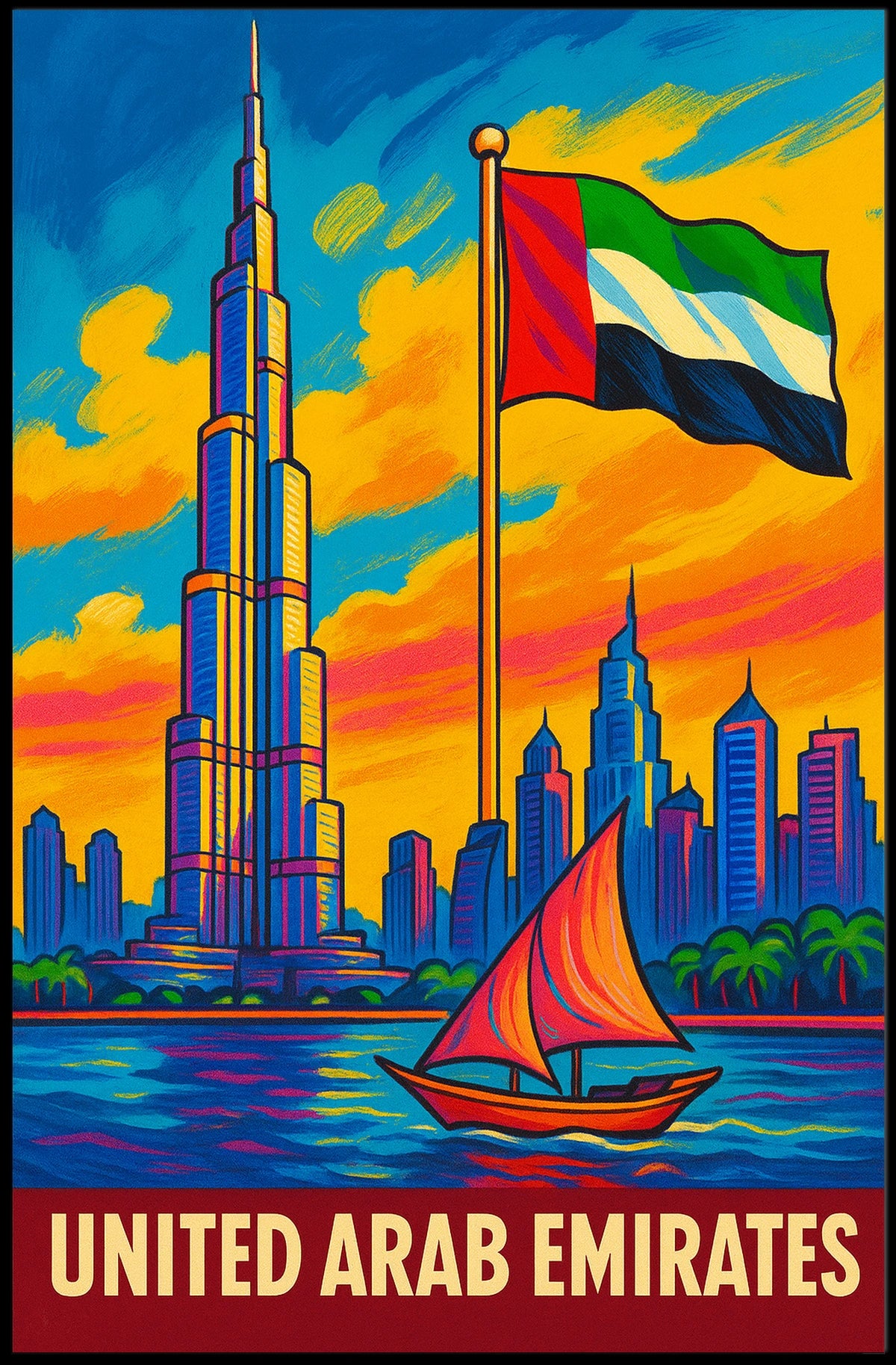 United Arab Emirates Skyline Poster