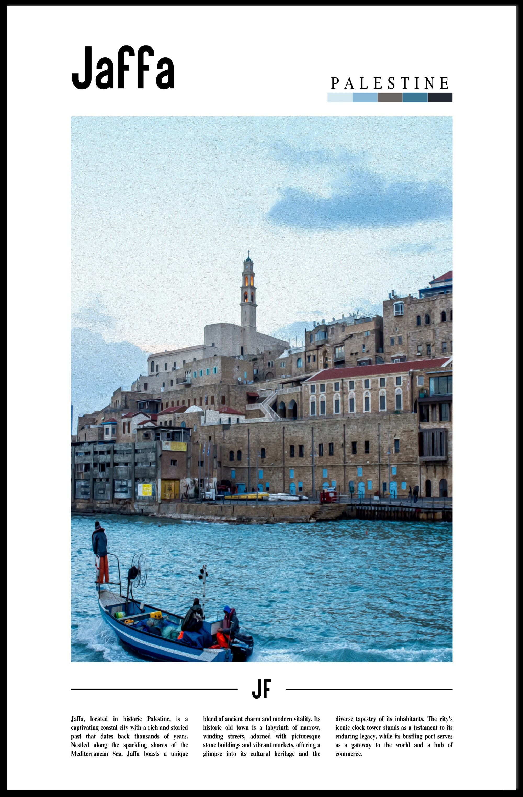 Jaffa Cityscape Mediterranean Travel Poster PosterGoat