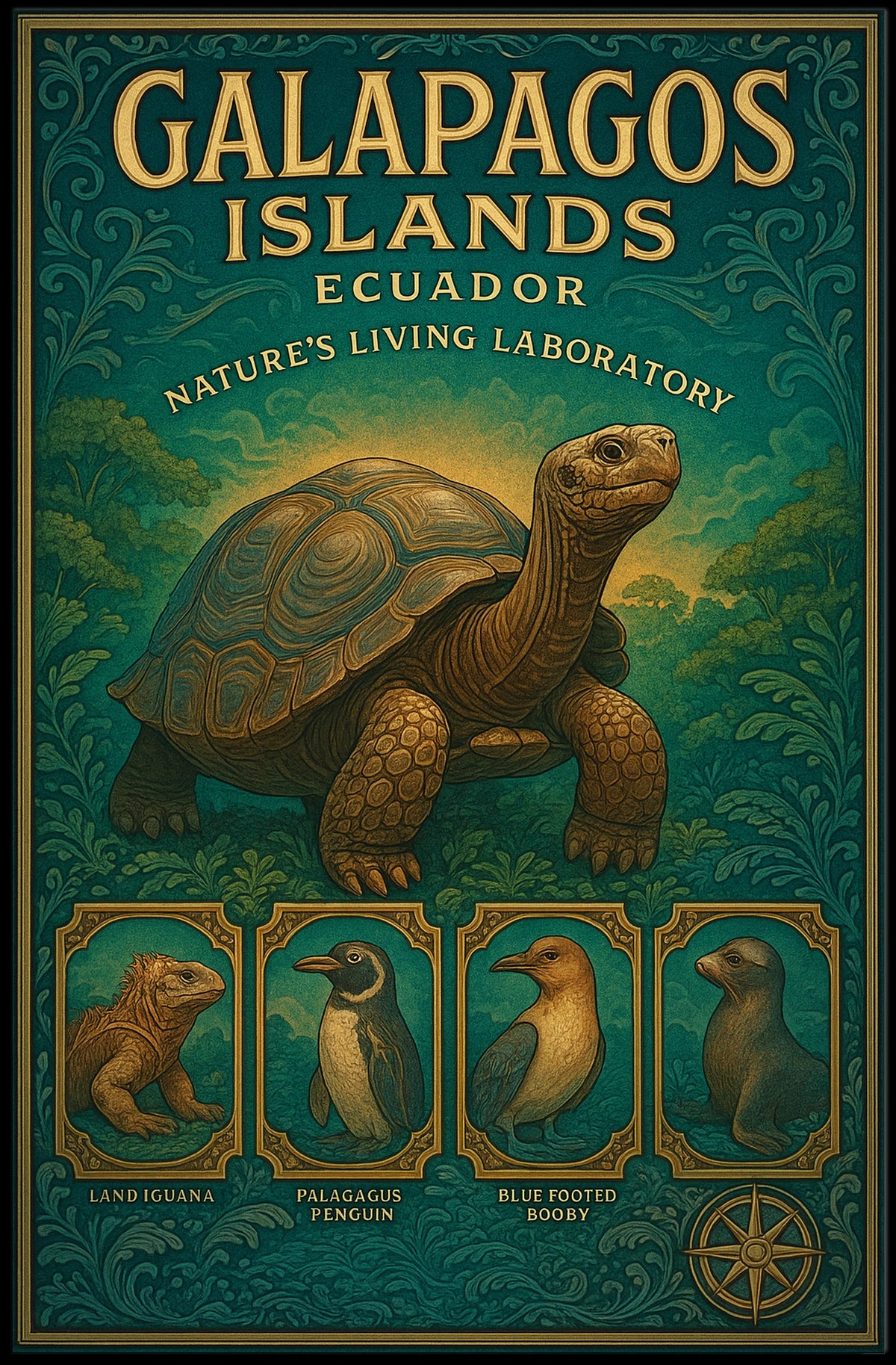 Galapagos Islands Natures Living Laboratory Poster