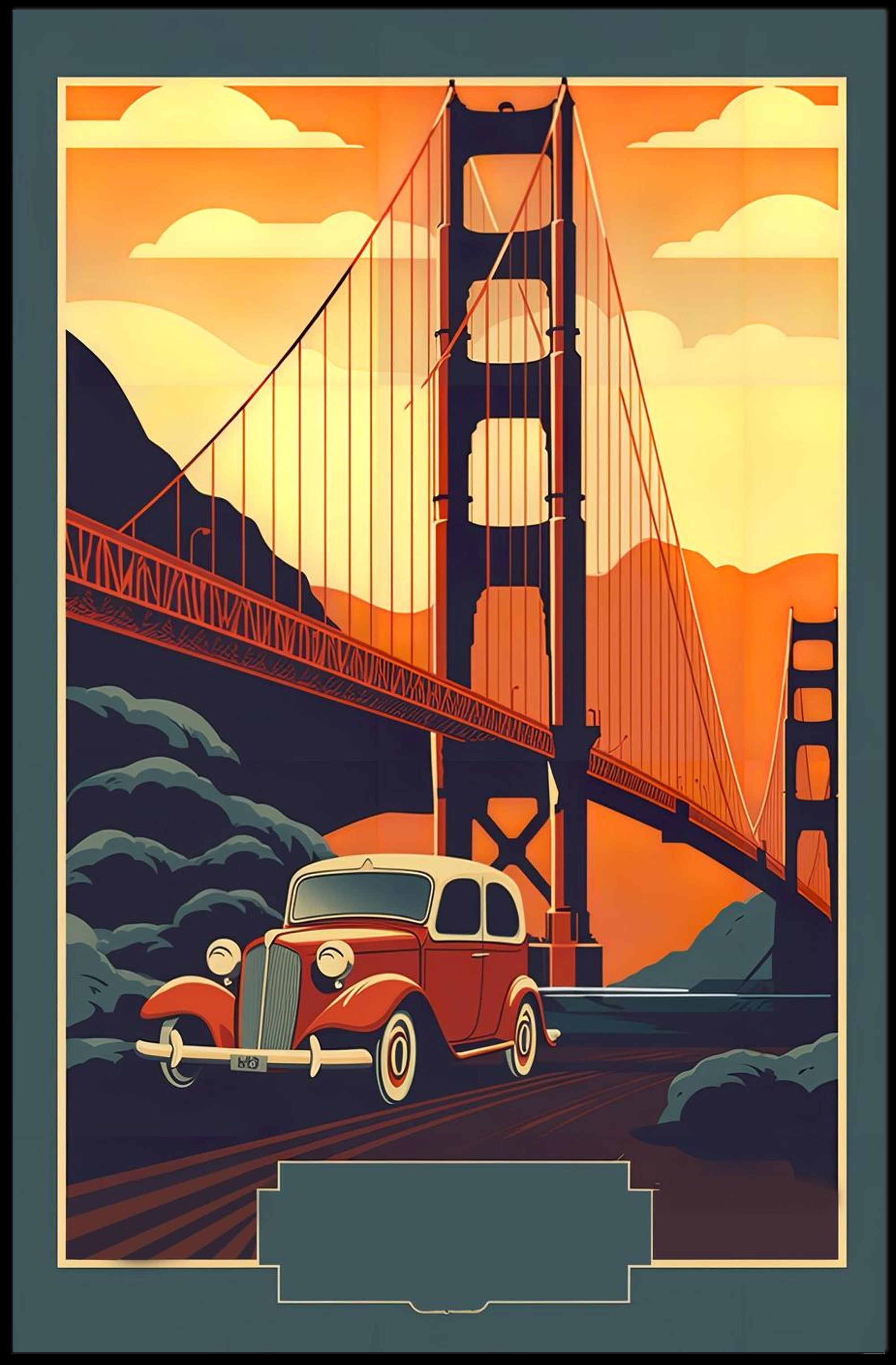 Vintage Adventure Over the Golden Gate Poster