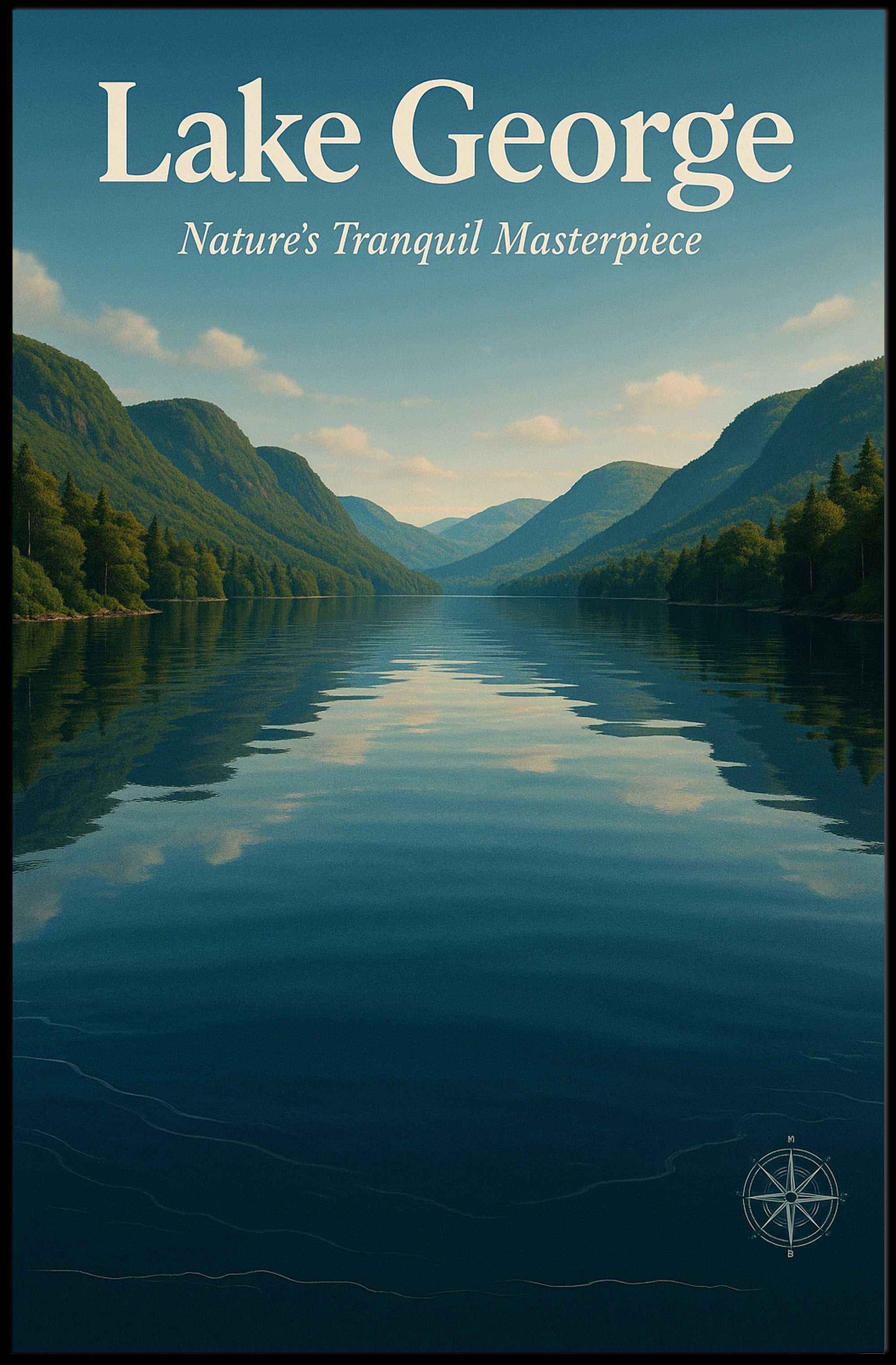 Lake George Poster Vintage Travel Scenic Lakeside Wall Art