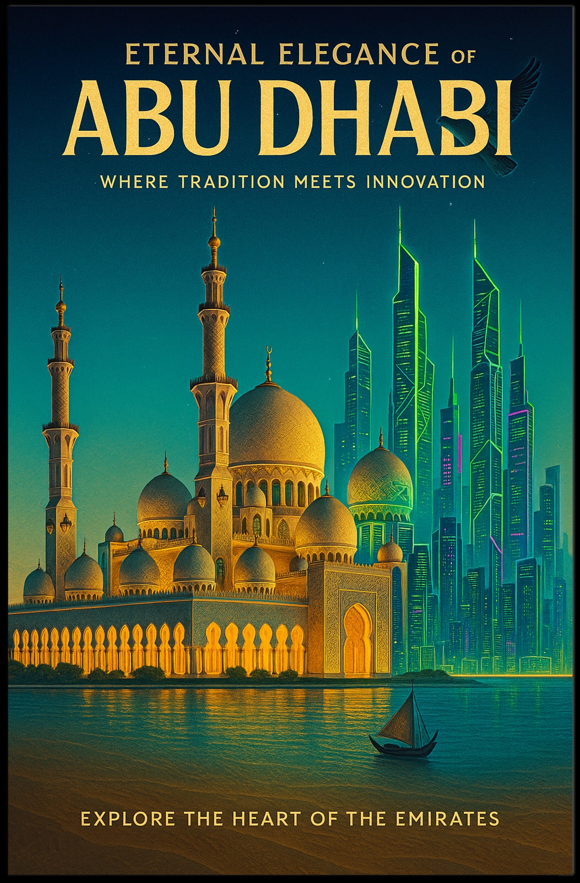 Abu Dhabi Elegance: Eternal Innovation Cityscape Travel Poster