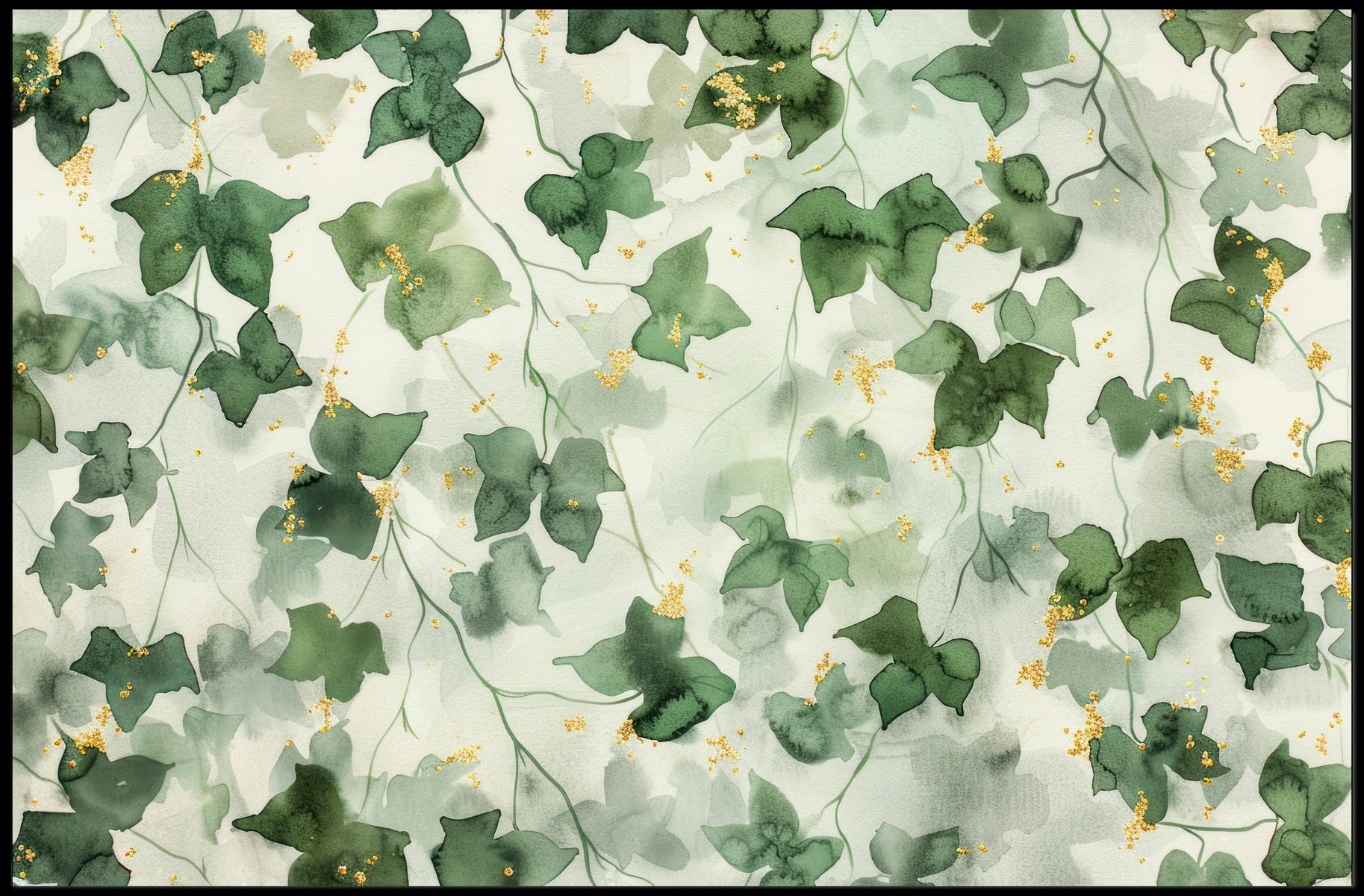 Lush Greenery and Gold Accents Poster