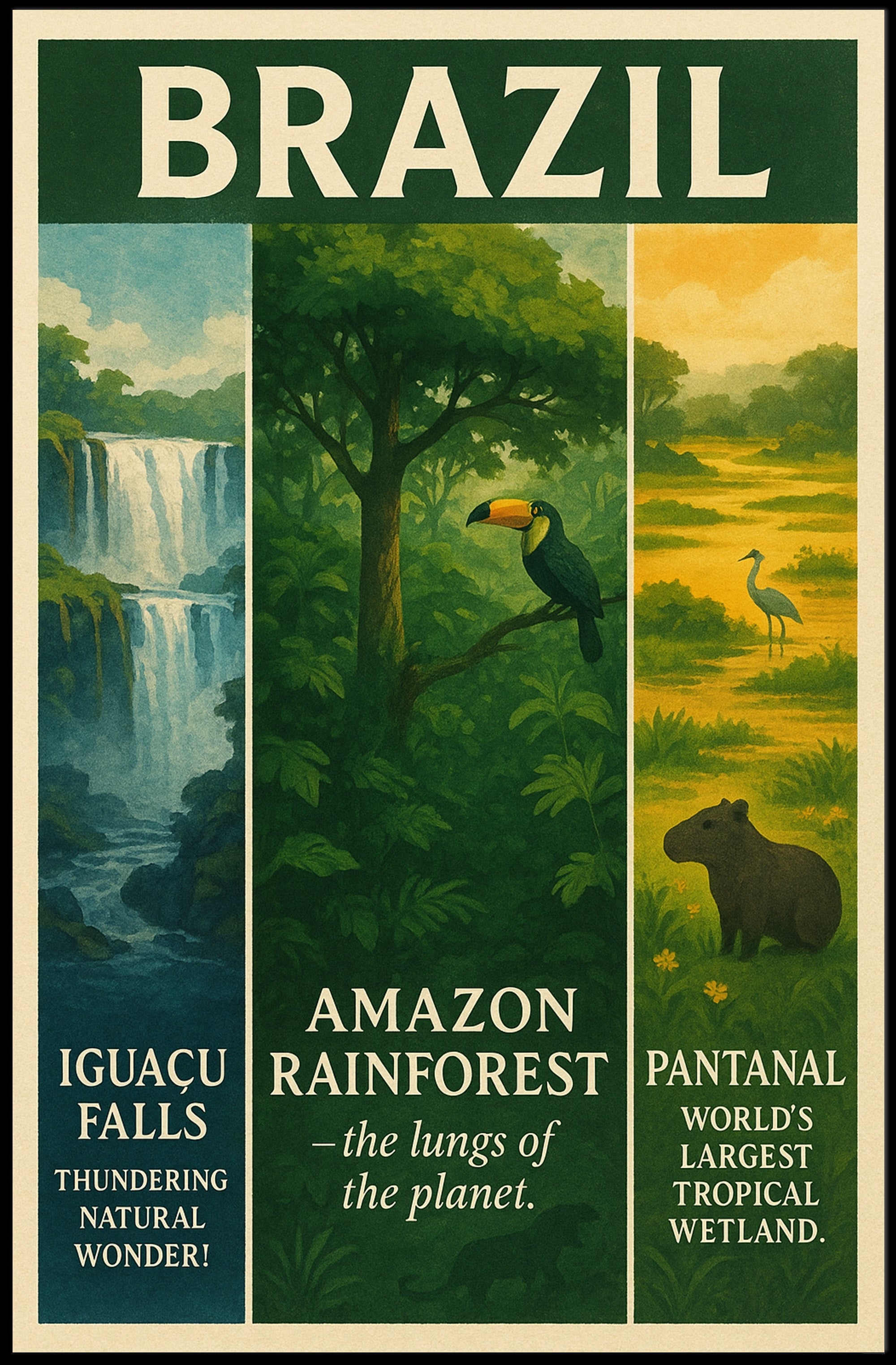 Wonders of Brazil Poster PosterGoat