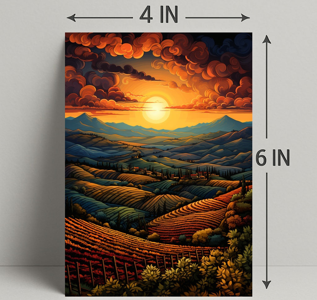 Sunset Over Rolling Hills Poster