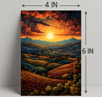 Sunset Over Rolling Hills Poster