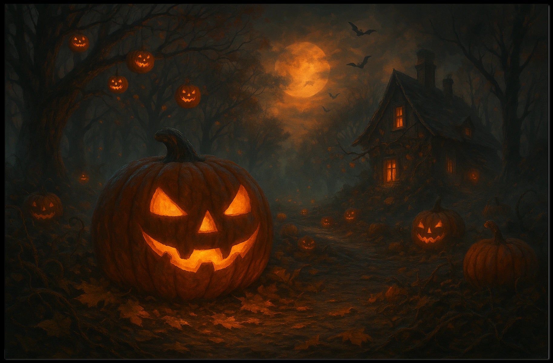 Gothic Haunted Spooky Halloween Night Poster