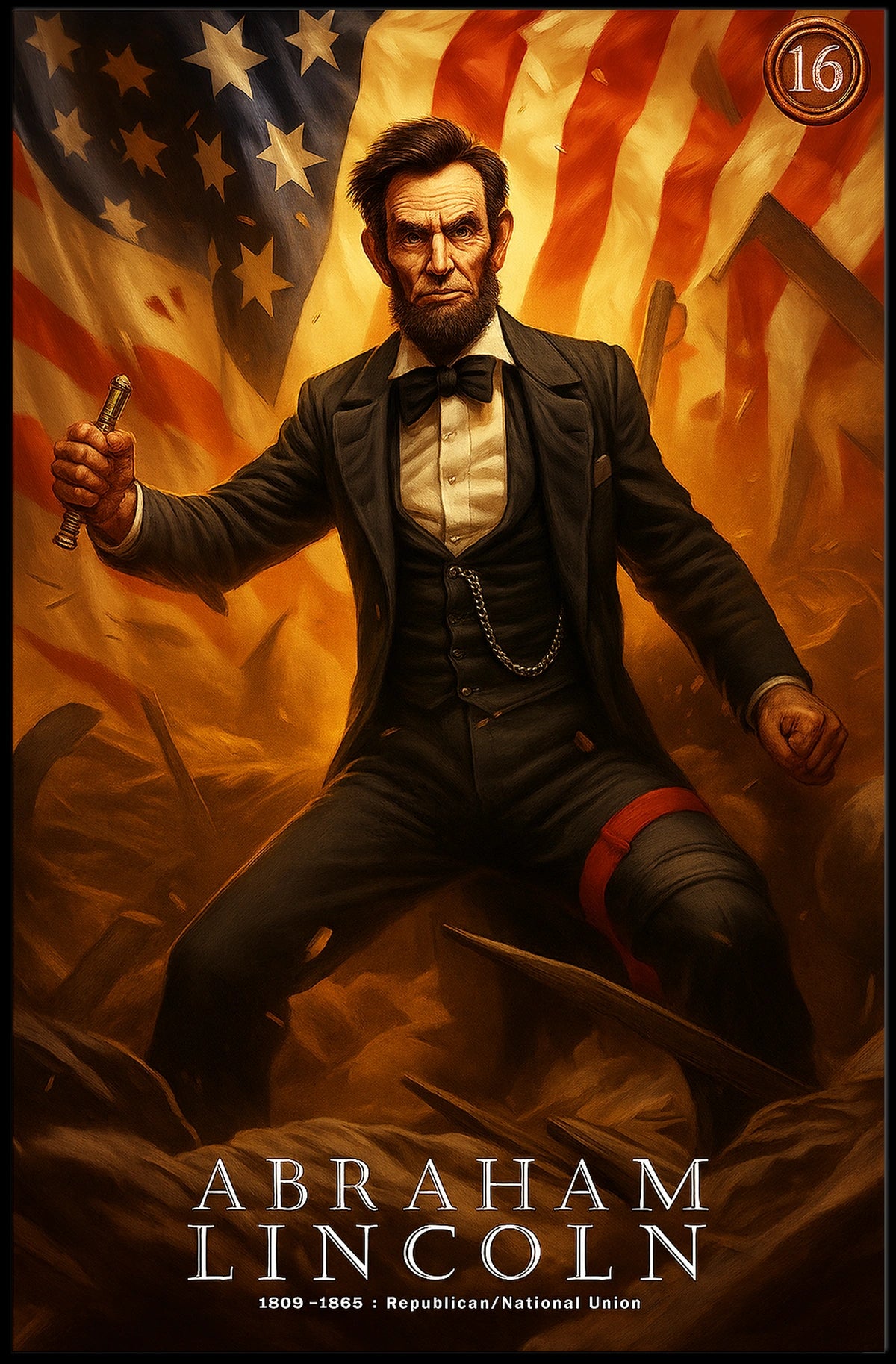 Abraham Lincoln Leadership Art Poster