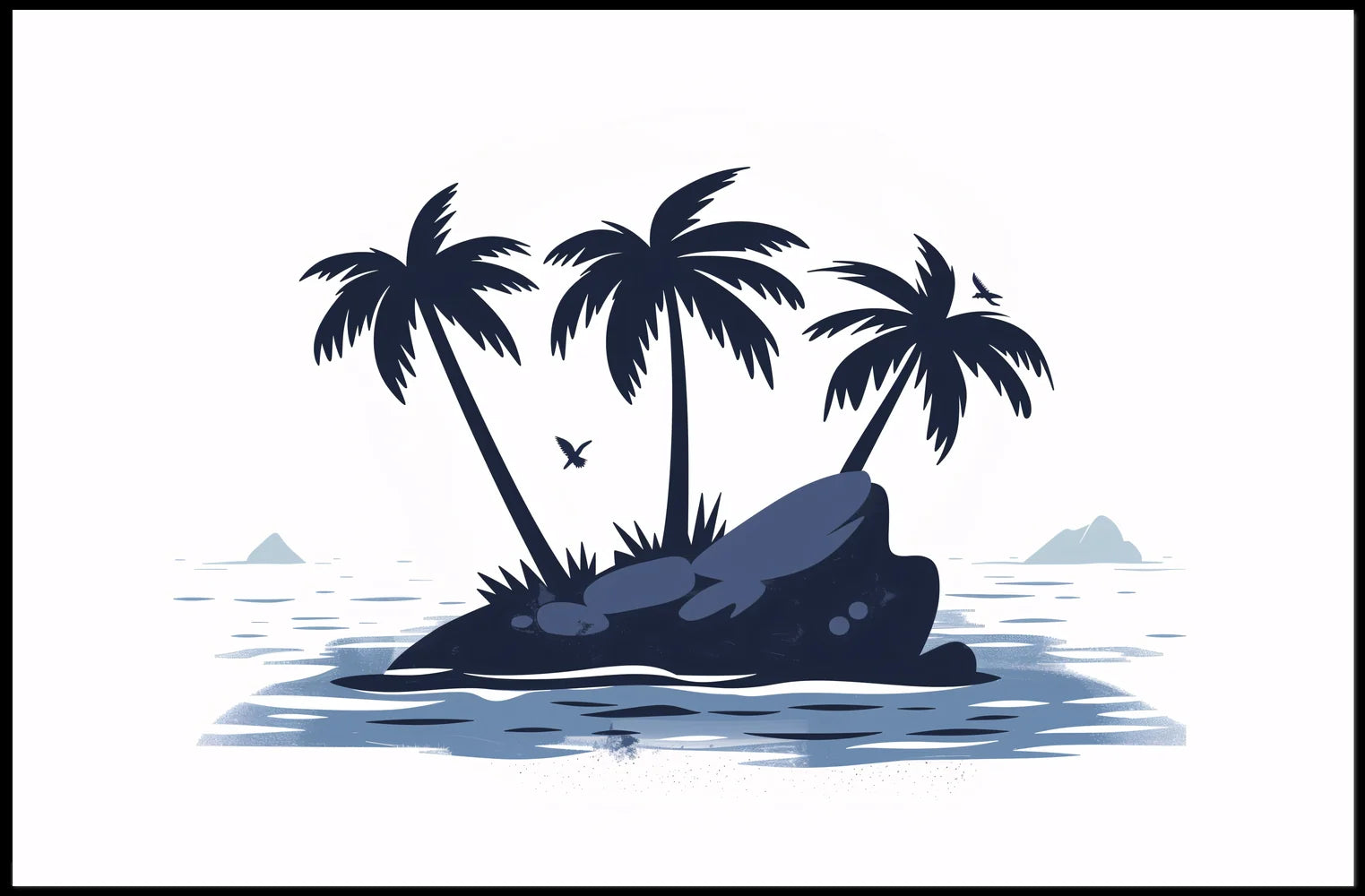 Tropical Island Escape Modern Art Poster