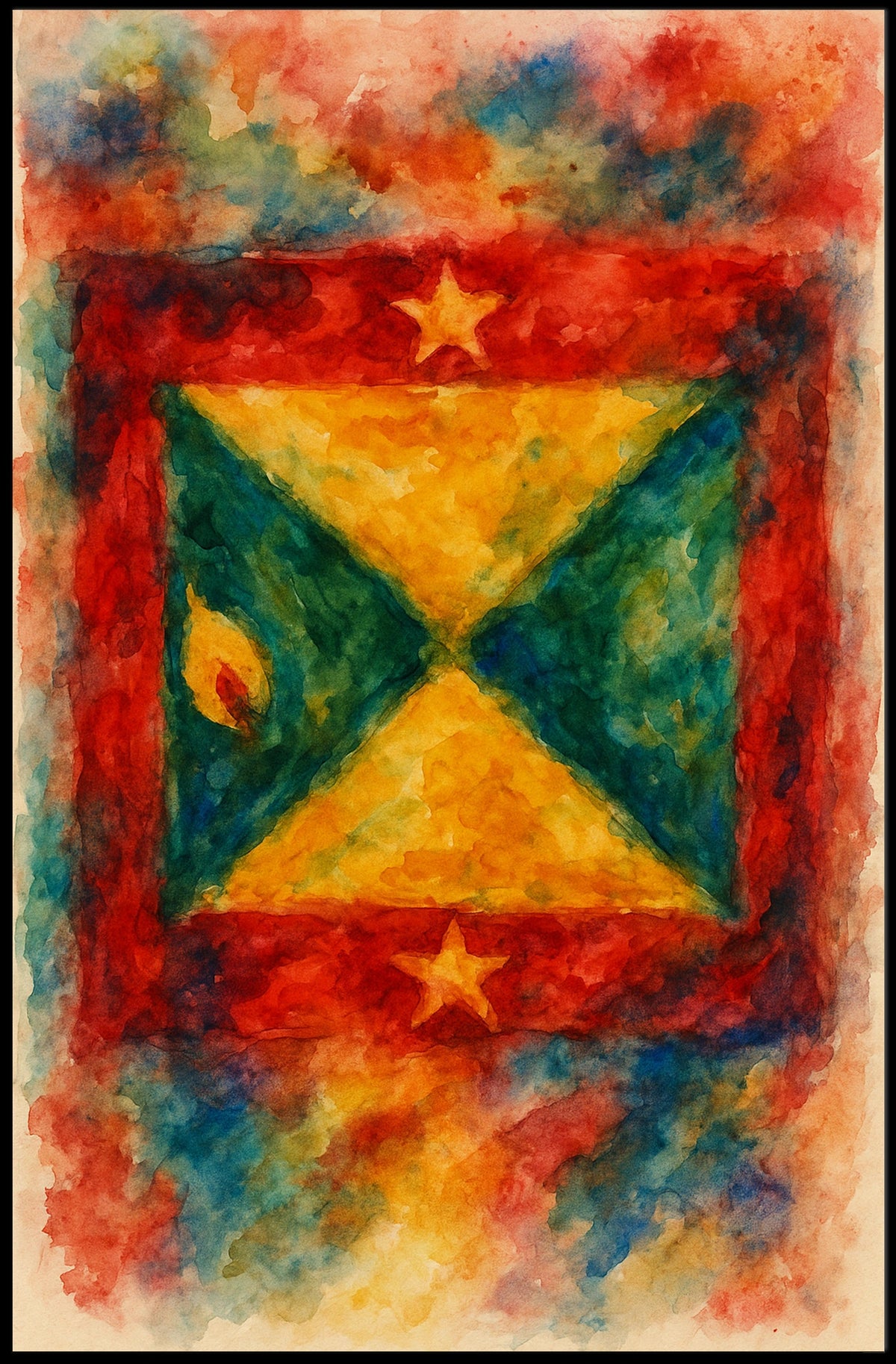 Vibrant Abstract Flag Poster