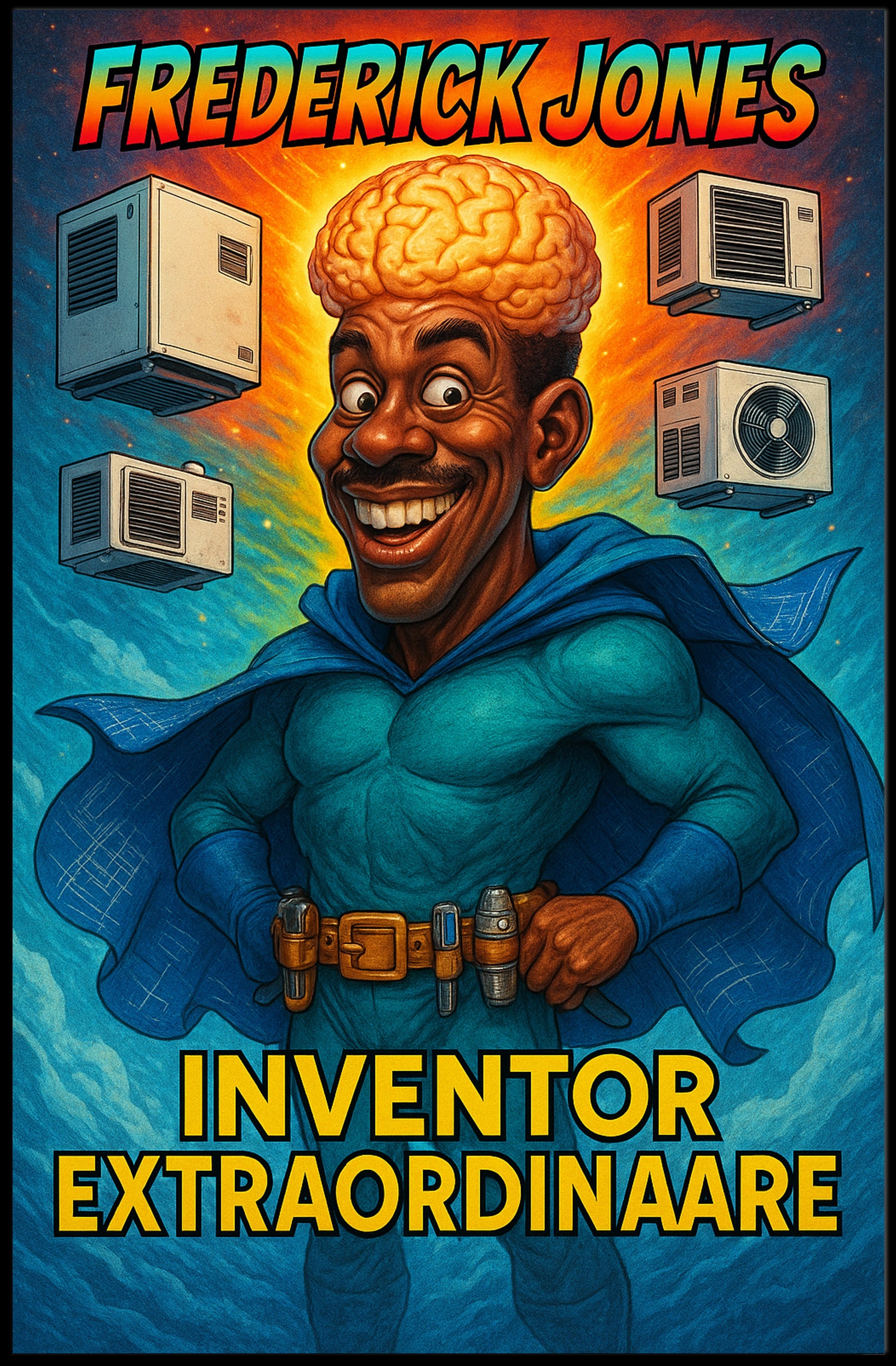 Frederick Jones Superhero Inventor Educational or Infographic Poster PosterGoat