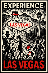 Las Vegas Poster Vibrant Neon Nightlife Wall Decor Fans
