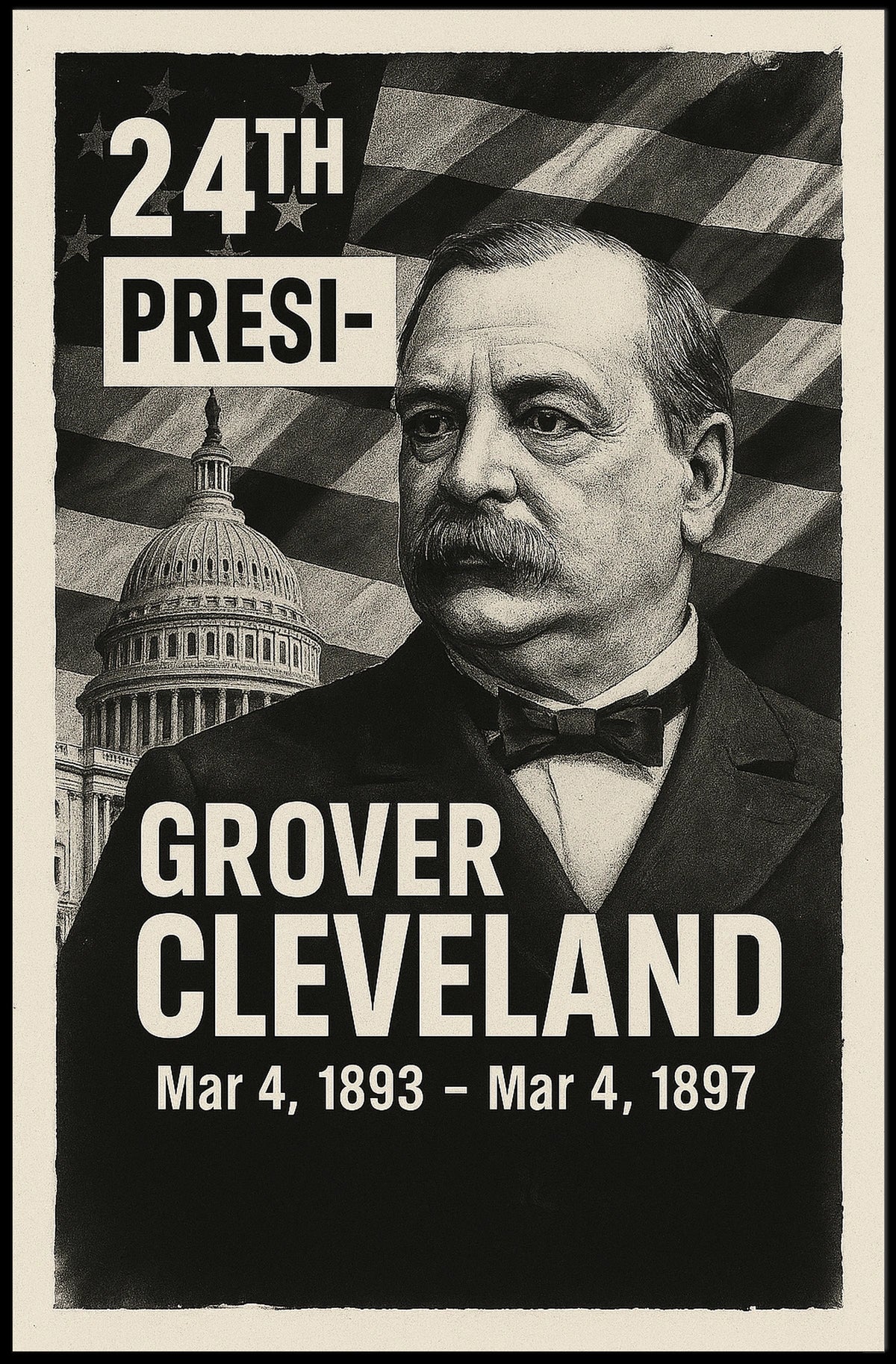 Grover Cleveland 24th President of the United States Digital Montaje Poster