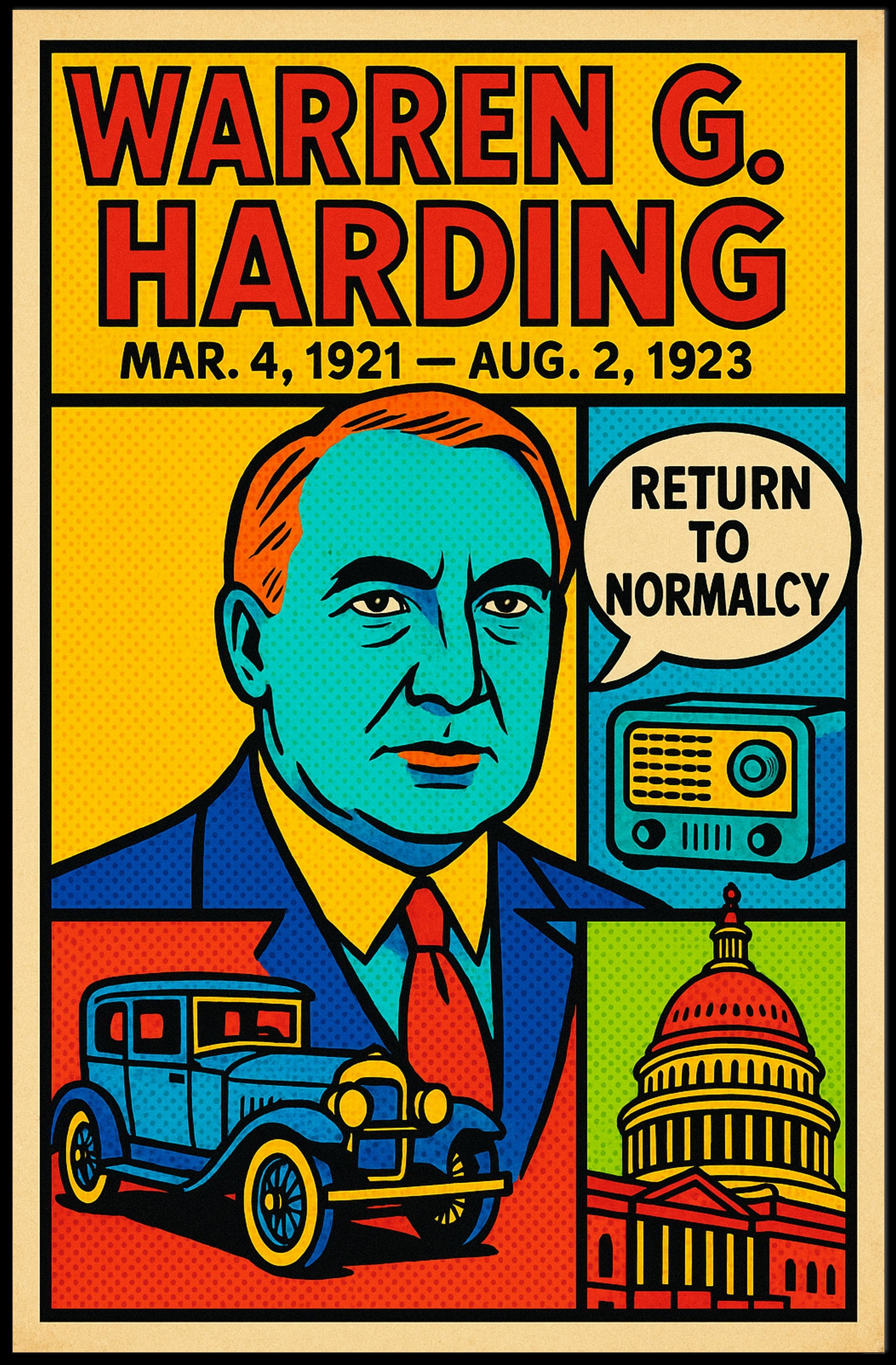 Warren G. Harding Return to Normalcy Poster PosterGoat