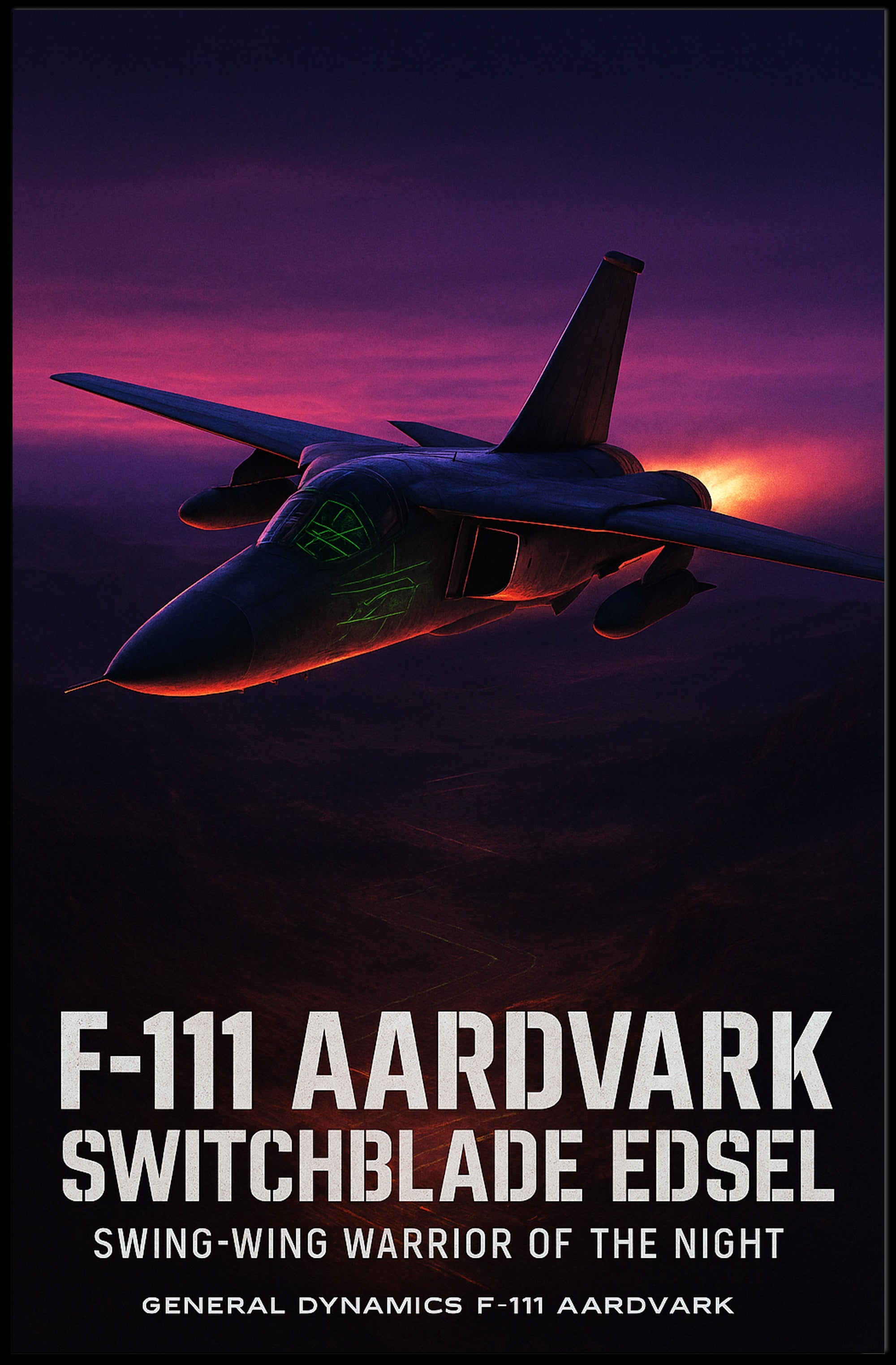 F-111 Aardvark Swing-Wing Warrior Poster PosterGoat