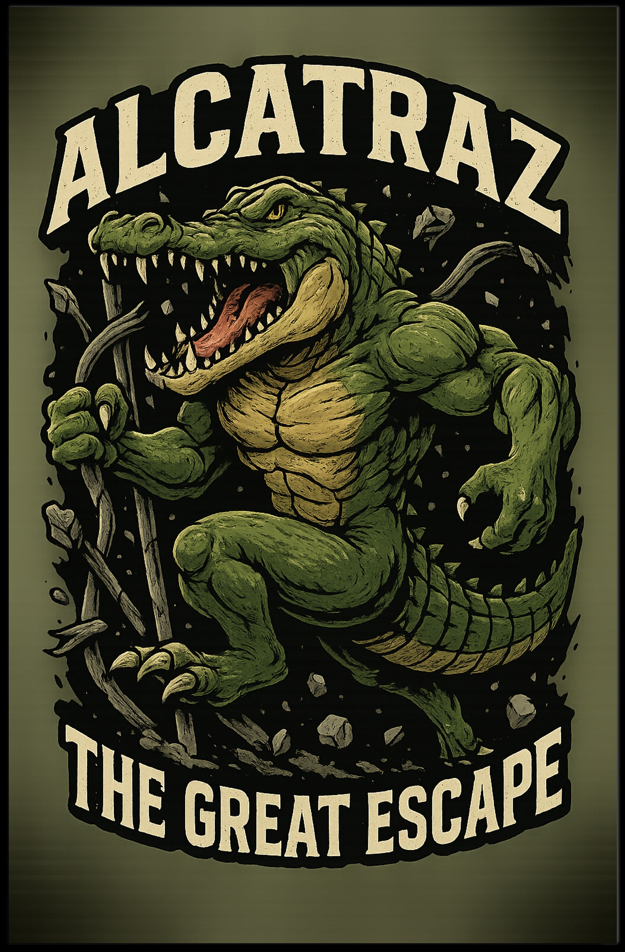 Fierce Alligator Escape Fantasy or Mythology Poster PosterGoat