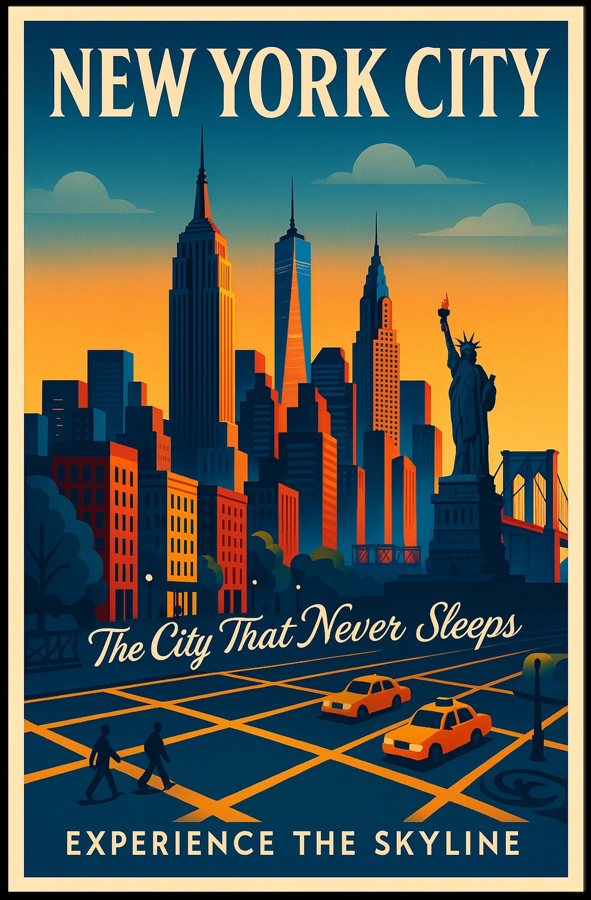 New York City Skyline Poster Iconic Cityscape Art For Home