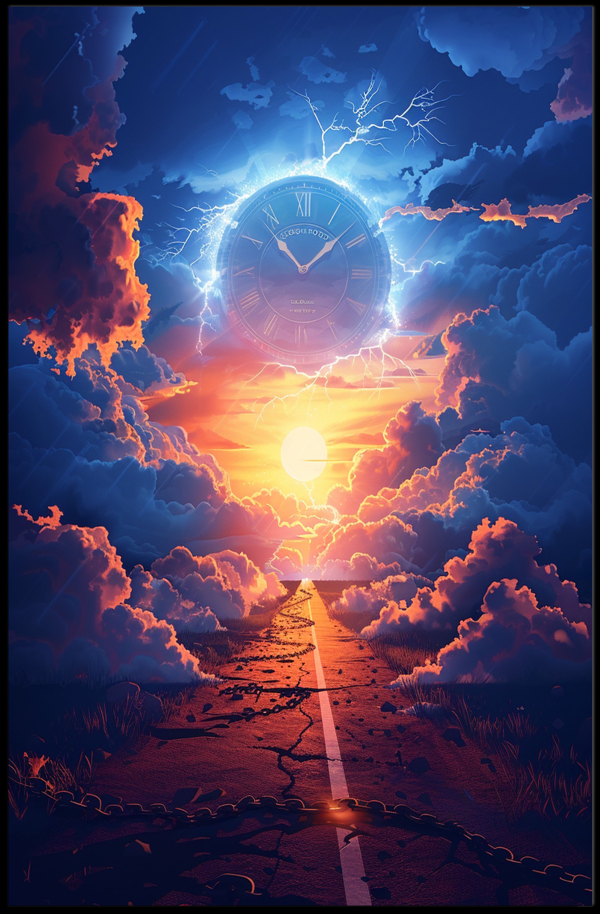 Surreal Time Travel Adventure in Futuristic Sci-Fi Poster PosterGoat