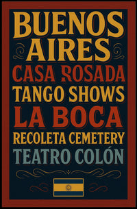 Buenos Aires Attractions Poster
