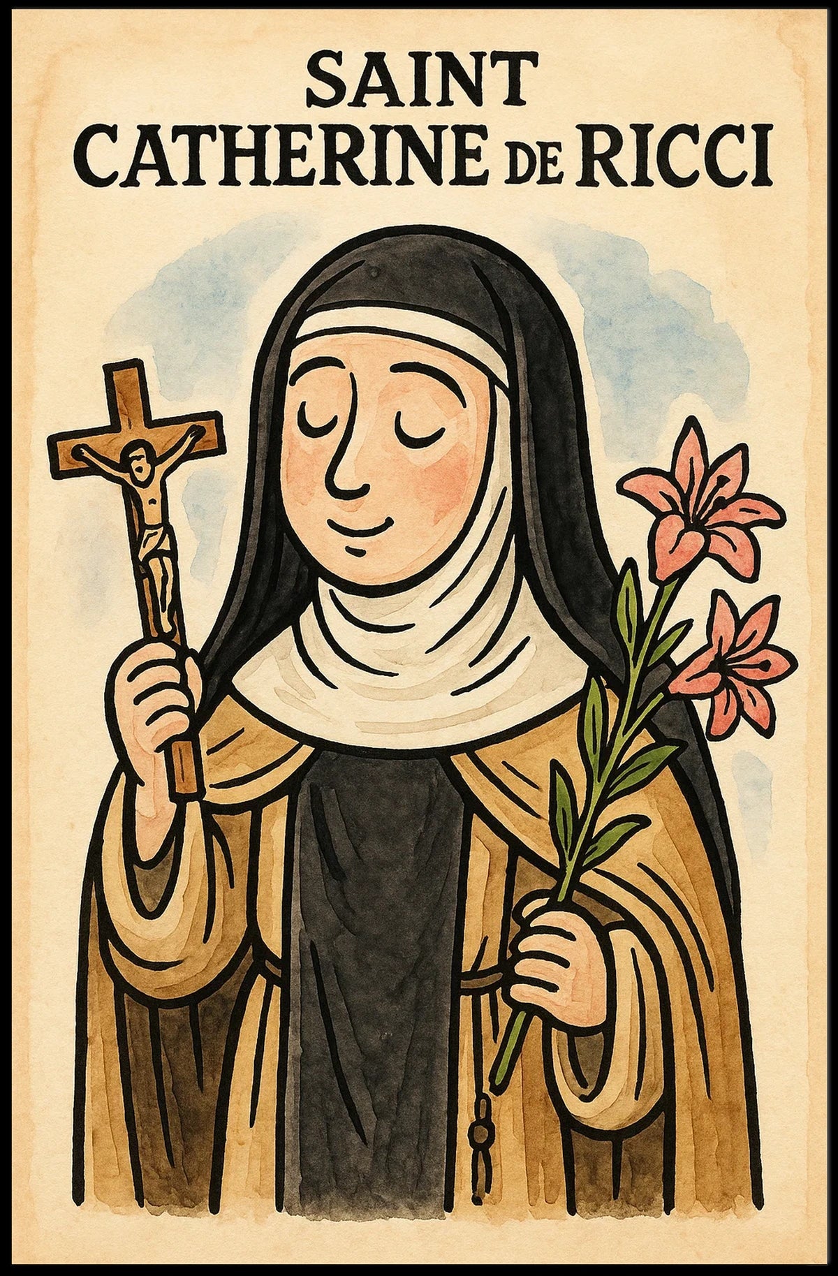 Saint Catherine De Ricci Figure Wall Art Print Poster