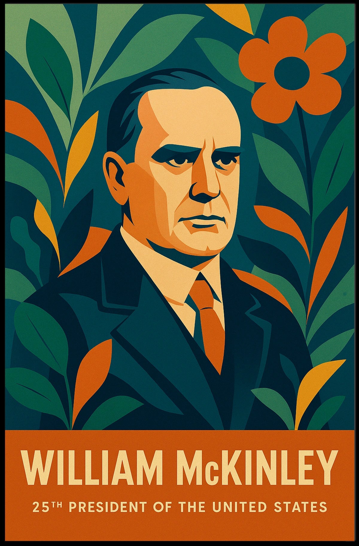 William McKinley Presidential Portrait Patriotic Vintage Retro Eighties Pop Art Poster