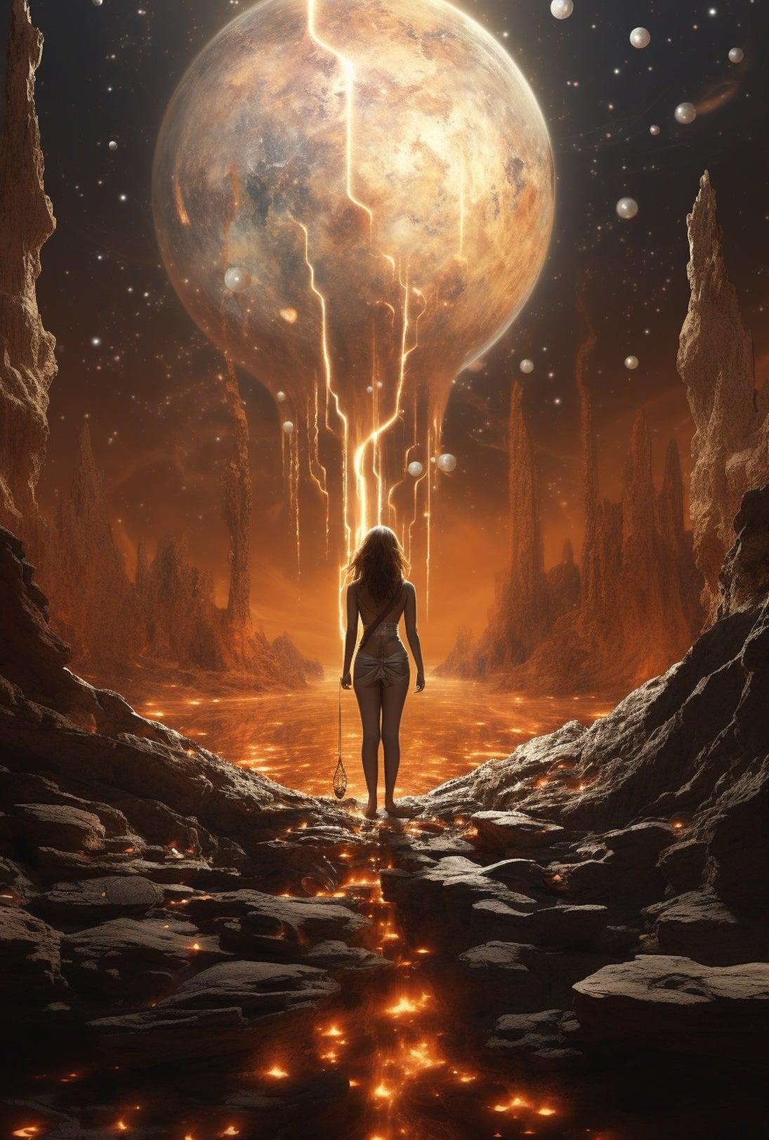 Mystical Realm of Exploration Futuristic Sci-Fi Poster