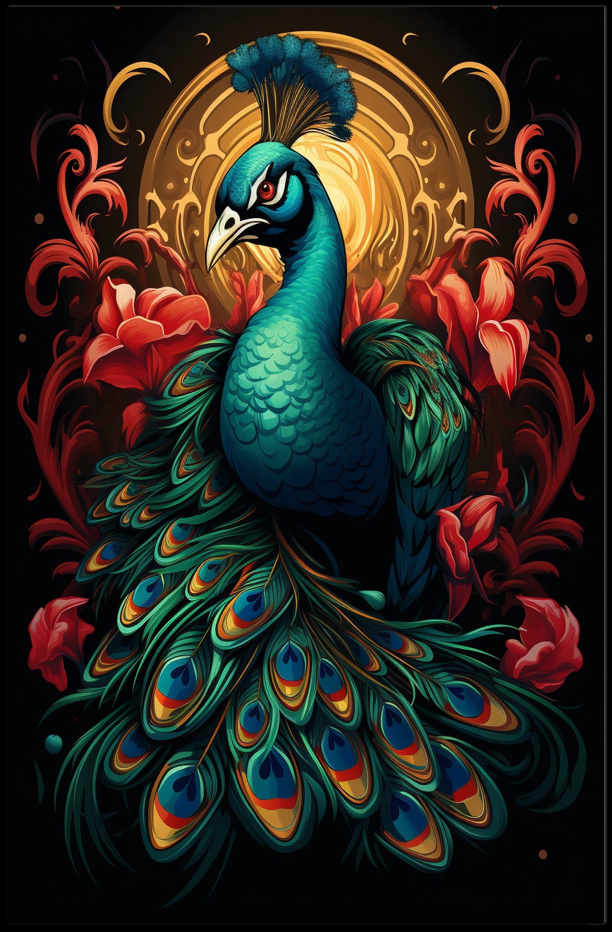 Majestic Peacock Poster