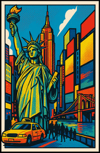 New York City Travel Iconic Skyline Poster Modern Wall Art