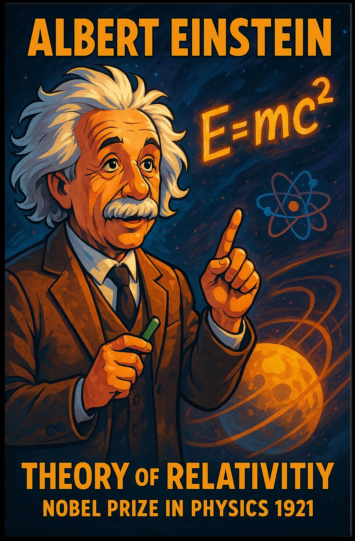 Einstein Vintage Nobel Physics Poster