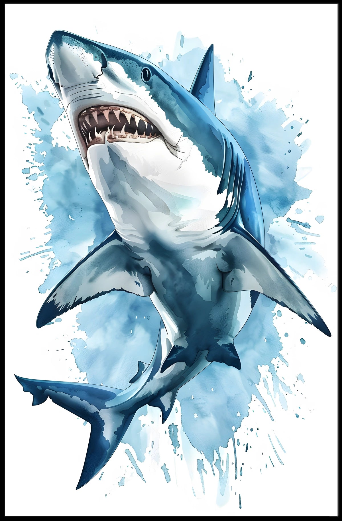 Majestic Shark Illustration Poster