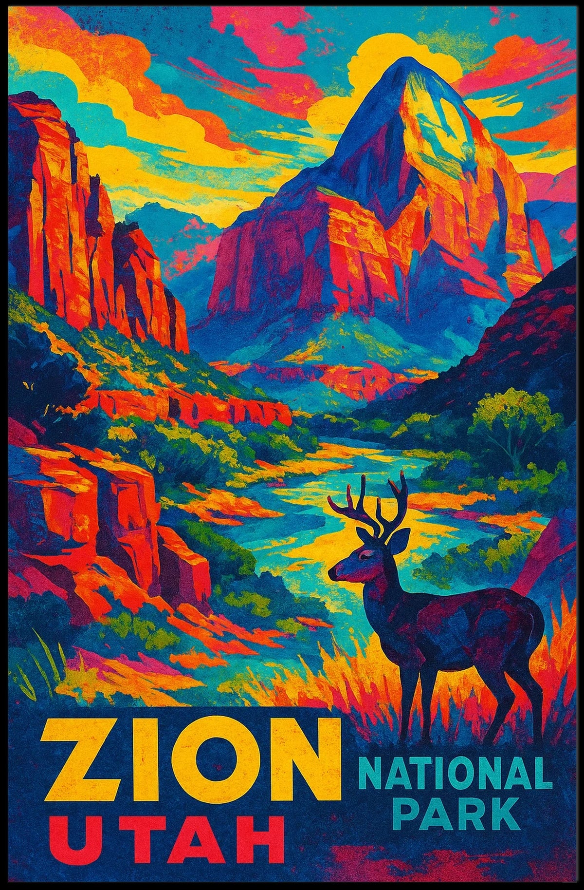 Zion National Park Utah Poster