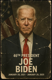 Joe Biden 46th President of the United States Damaged Photograph Poster