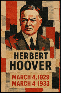 Herbert Hoover 31st President of the United States Layered paper Collage Poster
