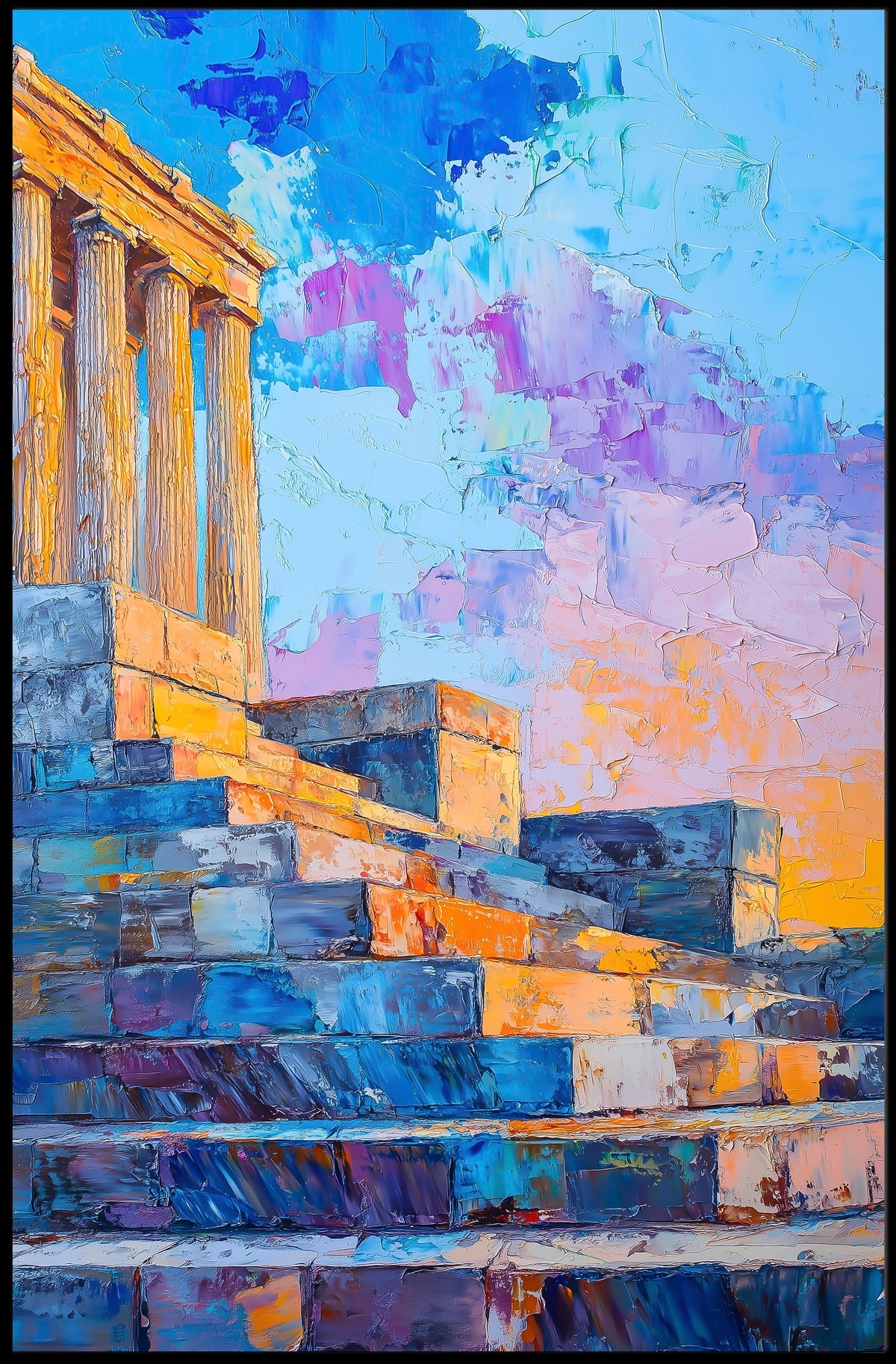 Lincoln Memorial Steps At Dusk Landmark Art Poster