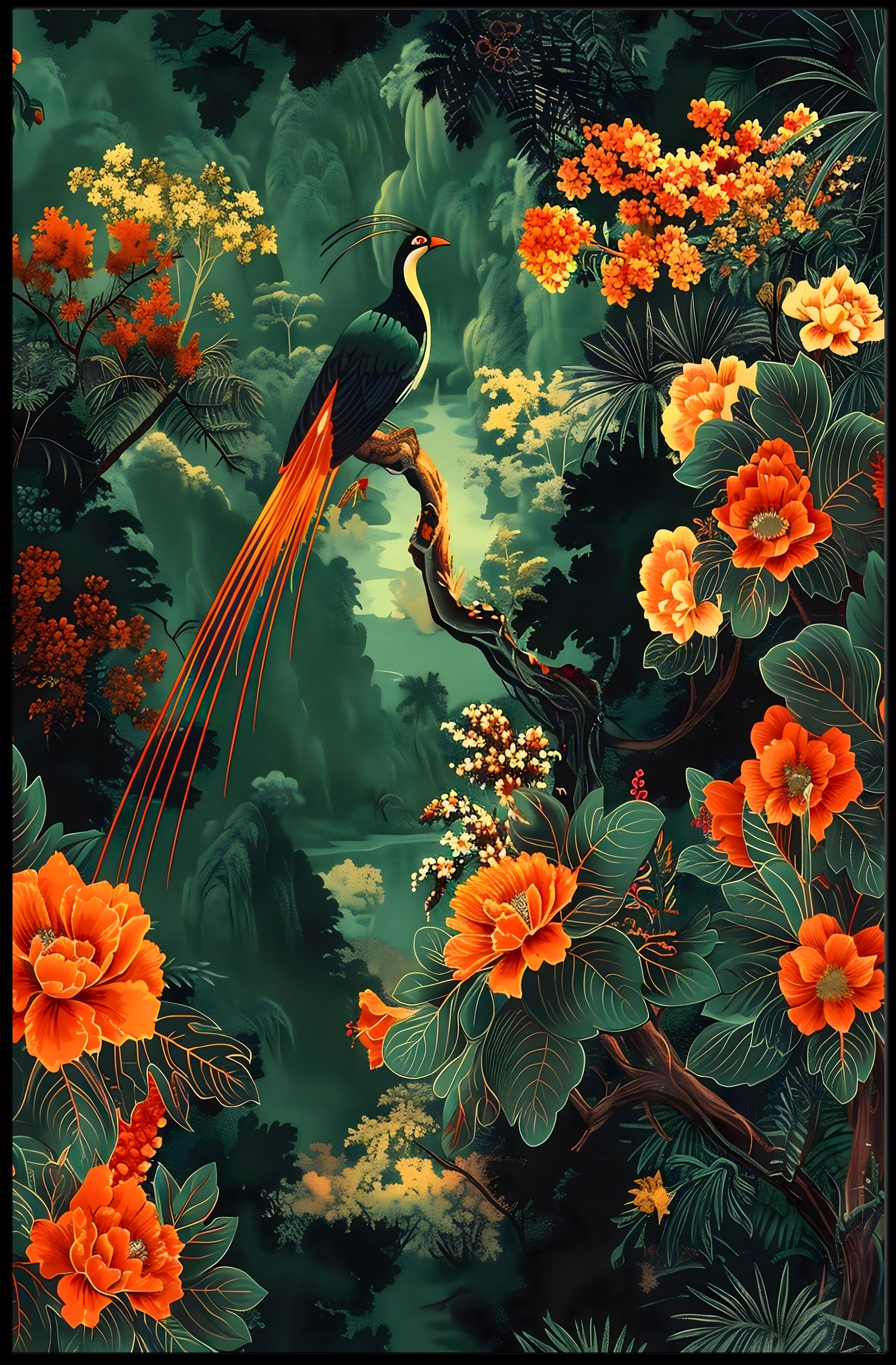 Tropical Paradise Bird Art Print - Animal Poster