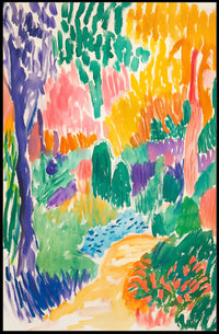 Vibrant Impressionistic Garden Scene Art Print - Abstract Poster