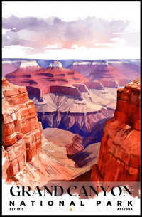 Grand Canyon Watercolor Wall Art Poster