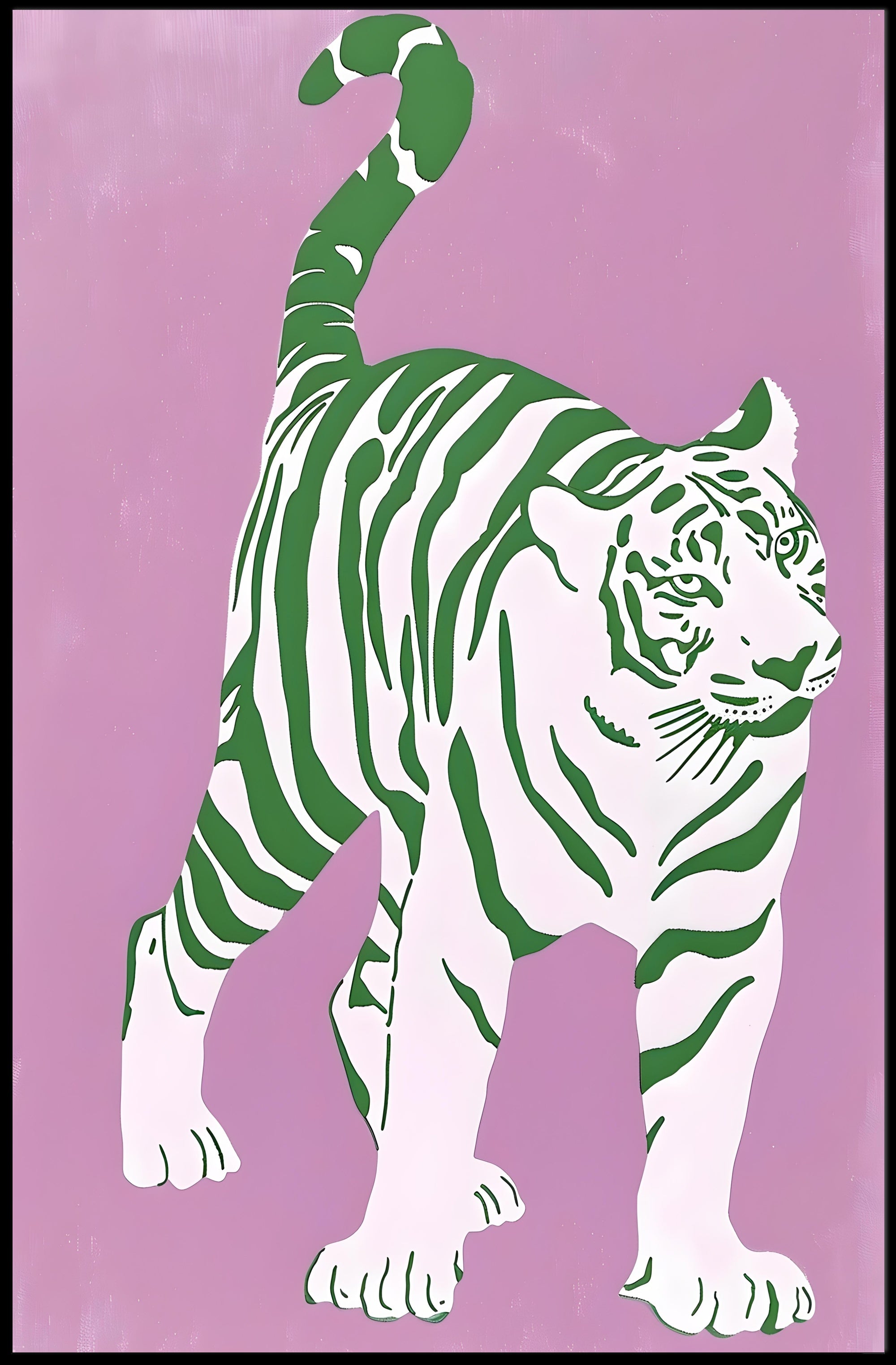 Green Striped Tiger Poster