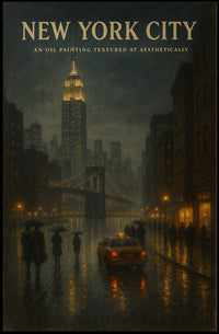 New York City A Night in the Rain Poster
