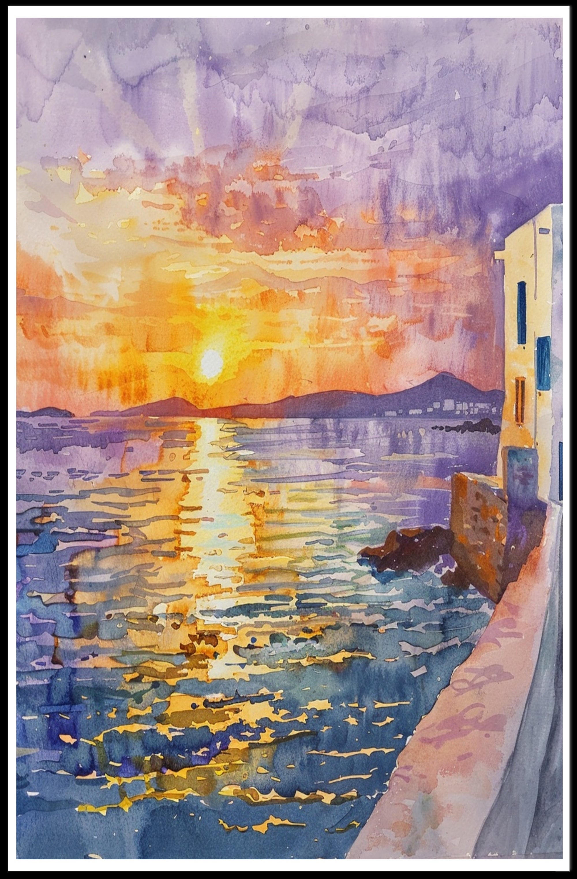 Sunset Over the Sea Poster PosterGoat