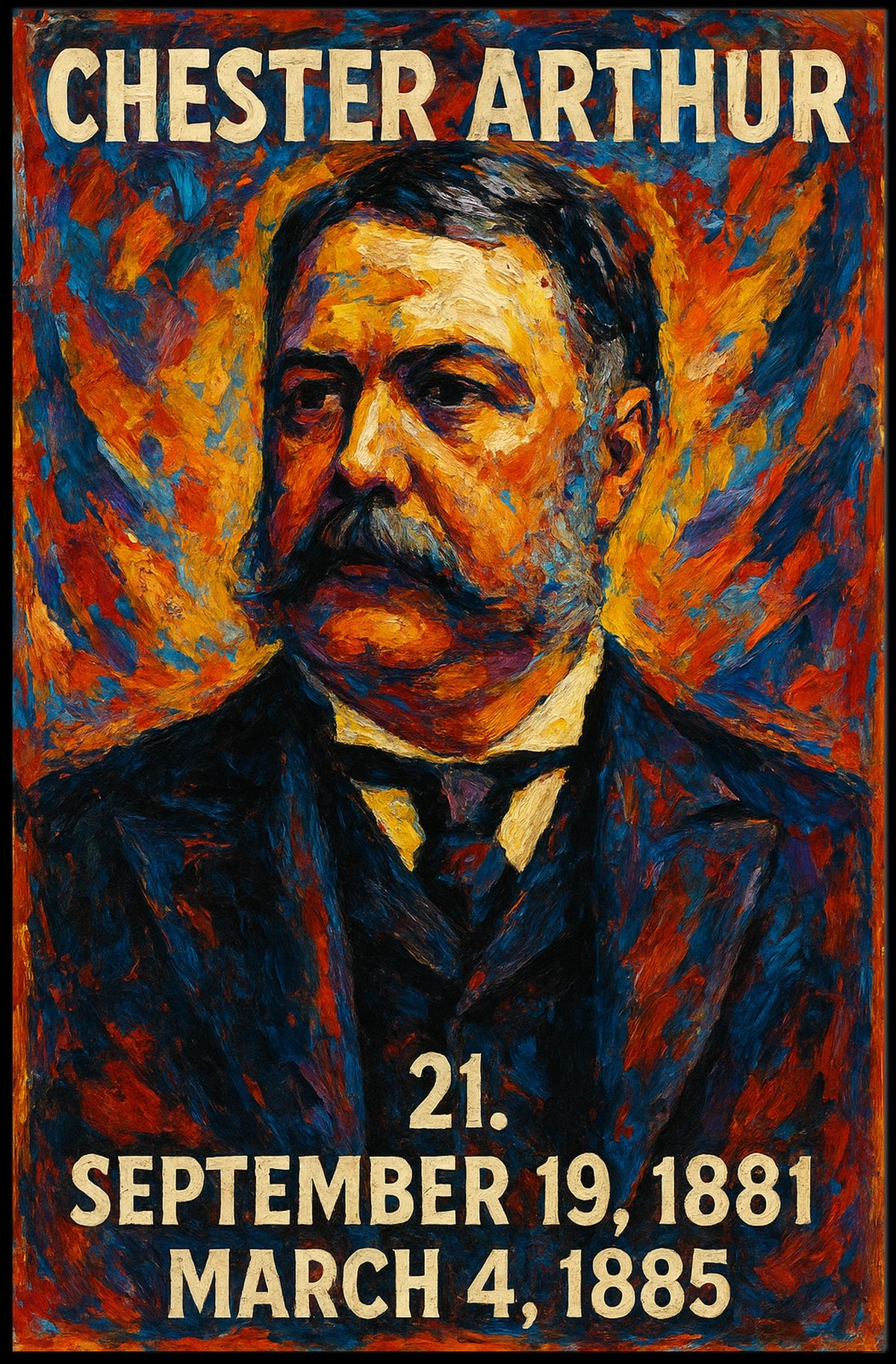 Chester A. Arthur 21st President of the United States Glitch Hop Art Poster
