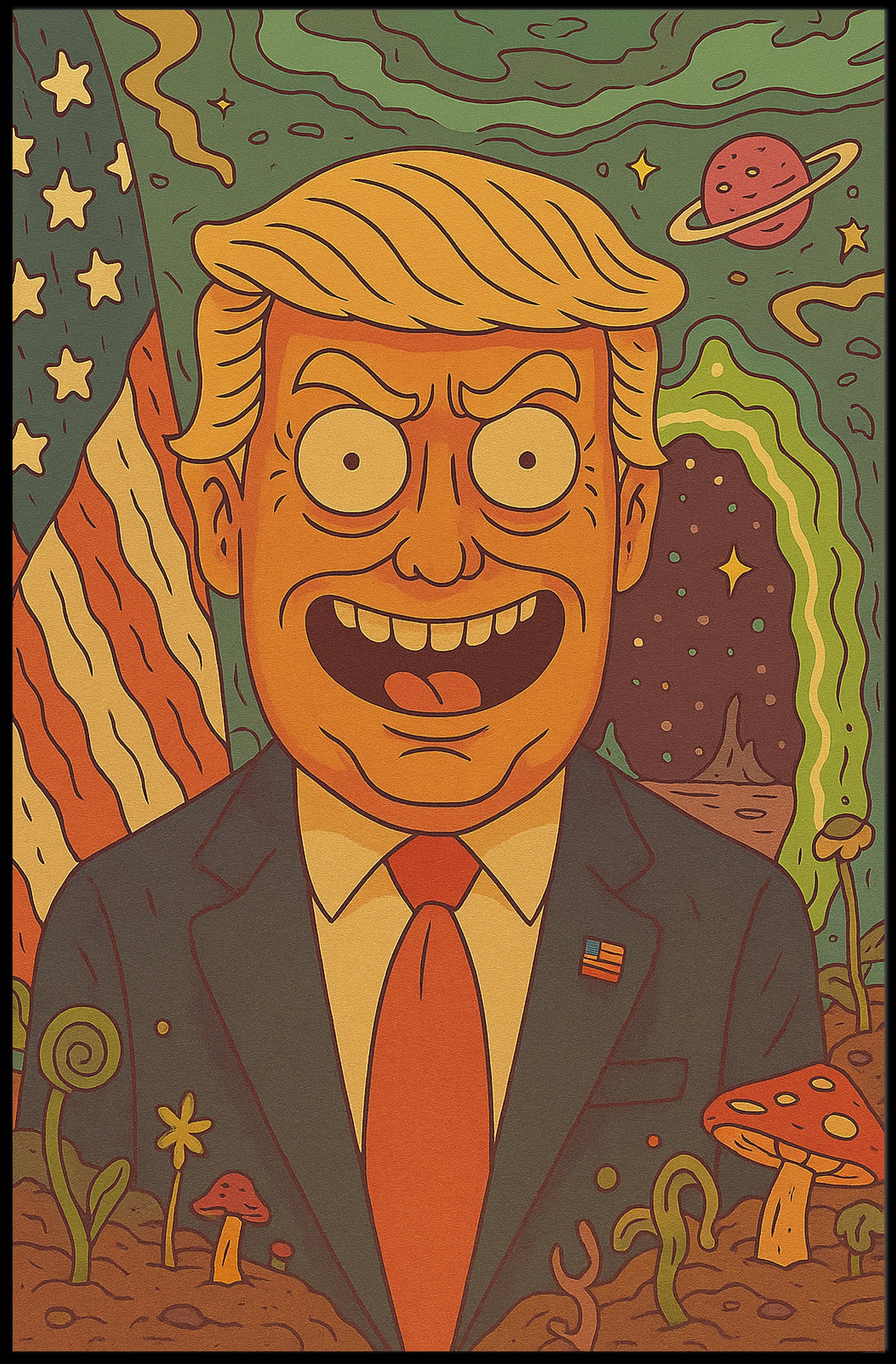 Cosmic Cartoon President Poster PosterGoat