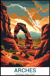 Delicate Arch Vibrant National Park Poster