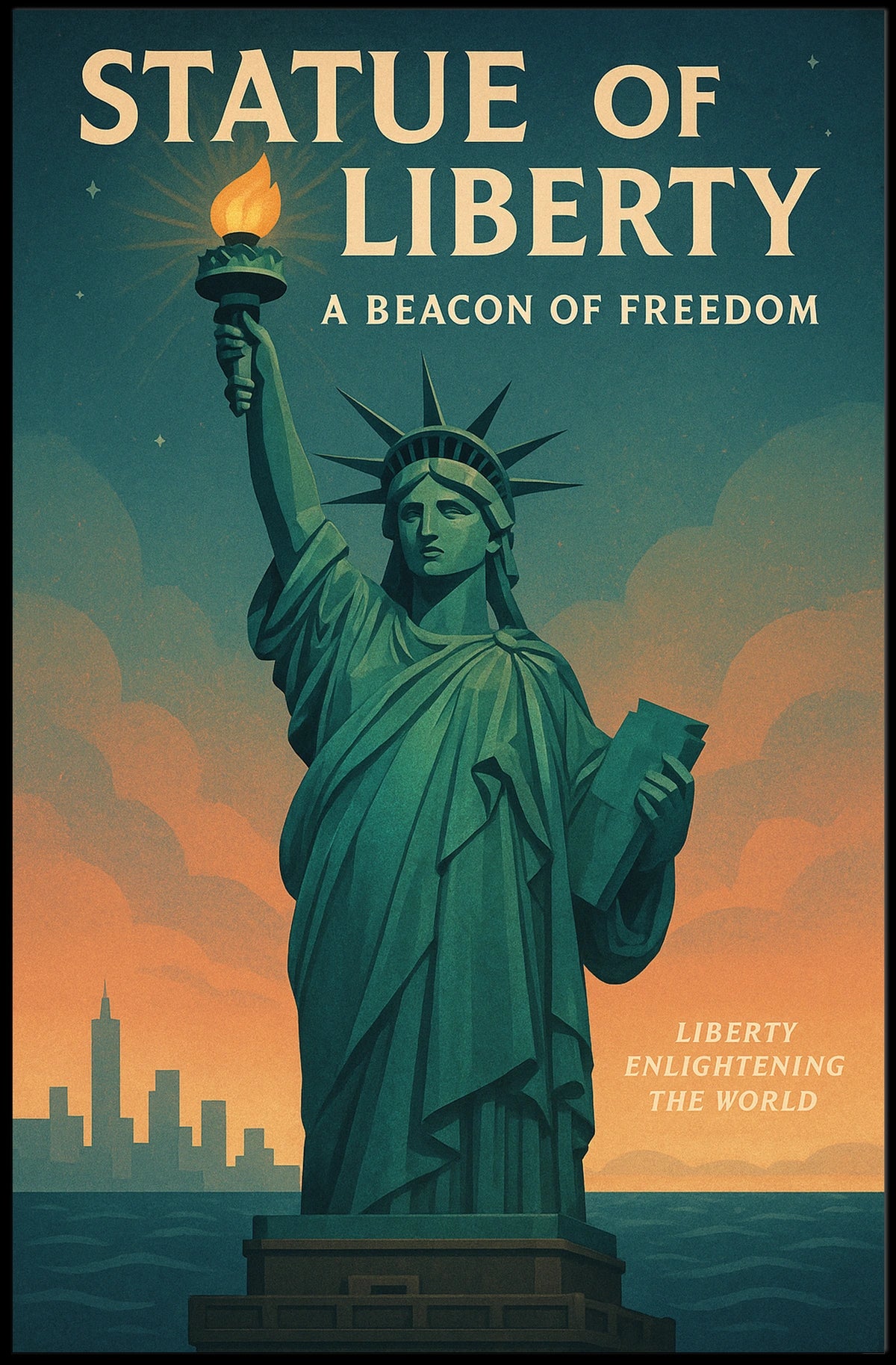 Statue Of Liberty Cultural Heritage Poster Vintage Wall Art