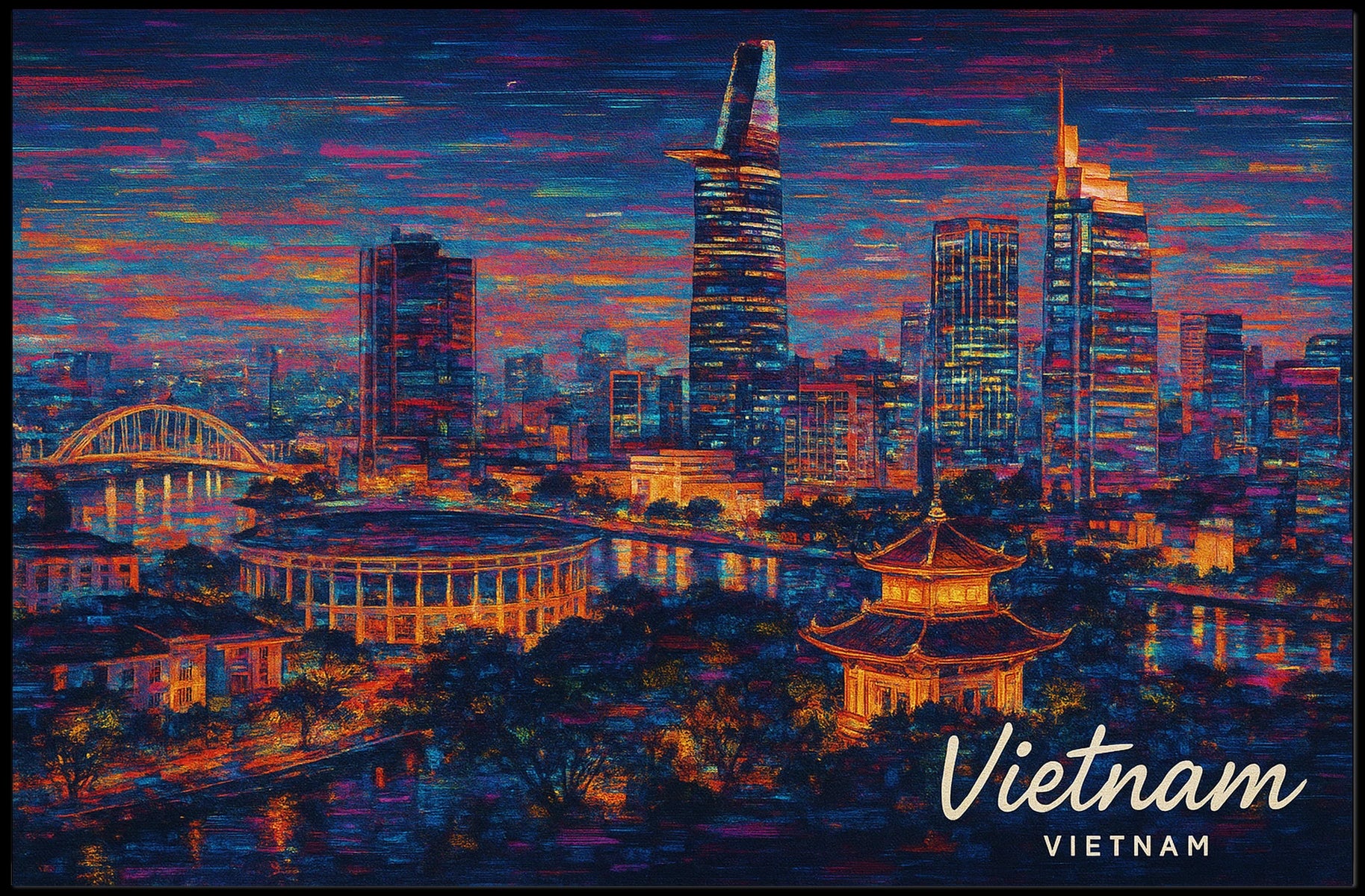 Vietnam Skyline Poster