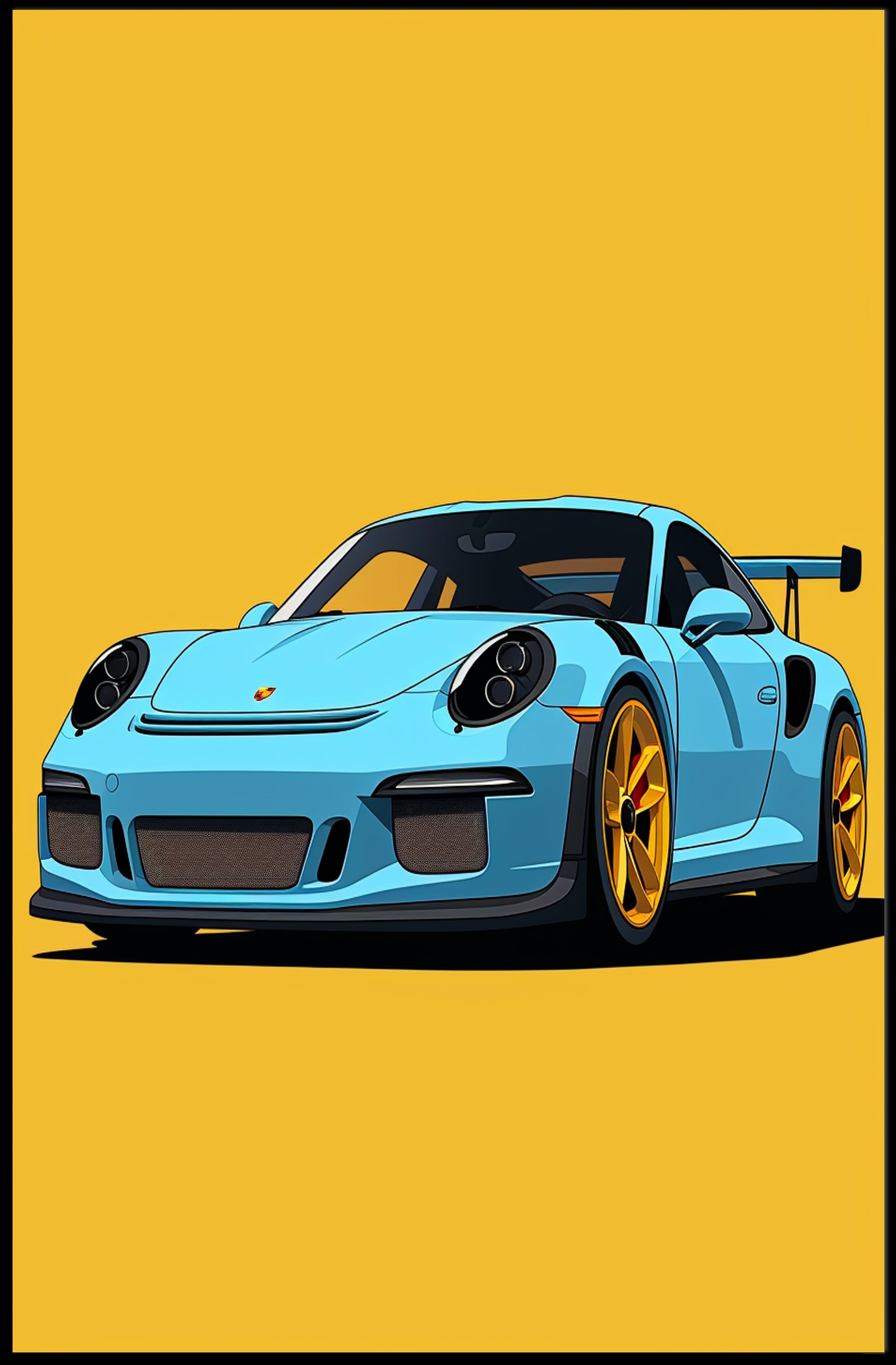 Sleek Sports Car Illustration Poster PosterGoat