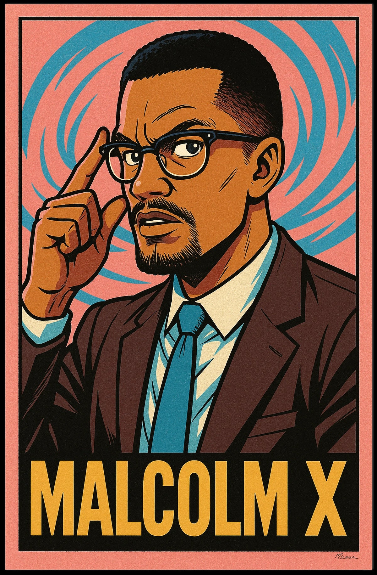 Malcolm X Iconic Leader Poster